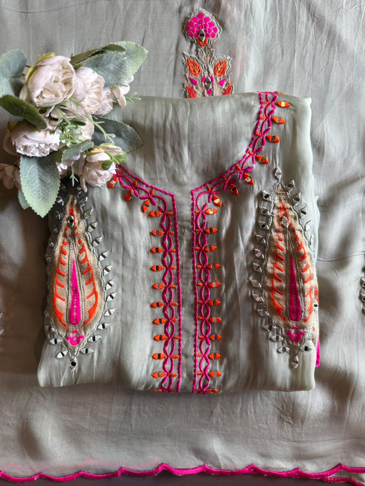 Soft Pure organza Twill UNSTITCHED SUIT