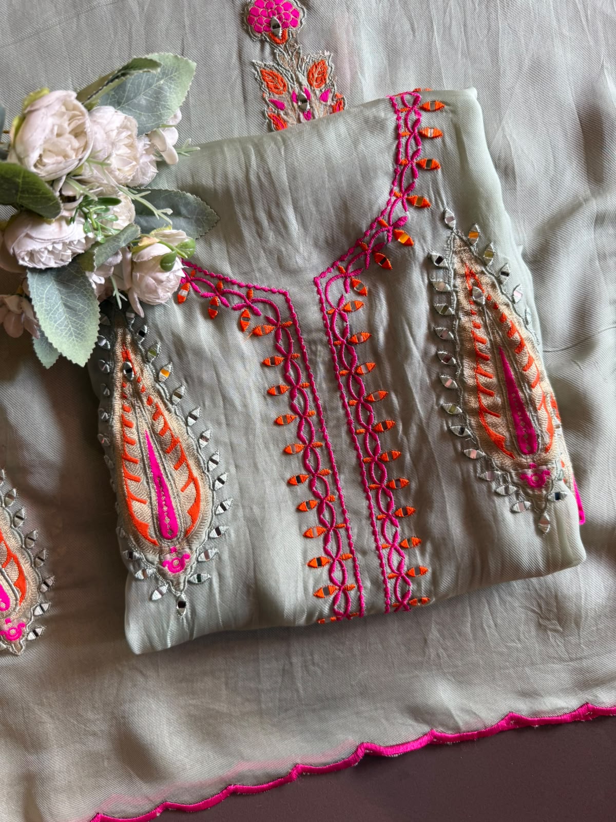 Soft Pure organza Twill UNSTITCHED SUIT