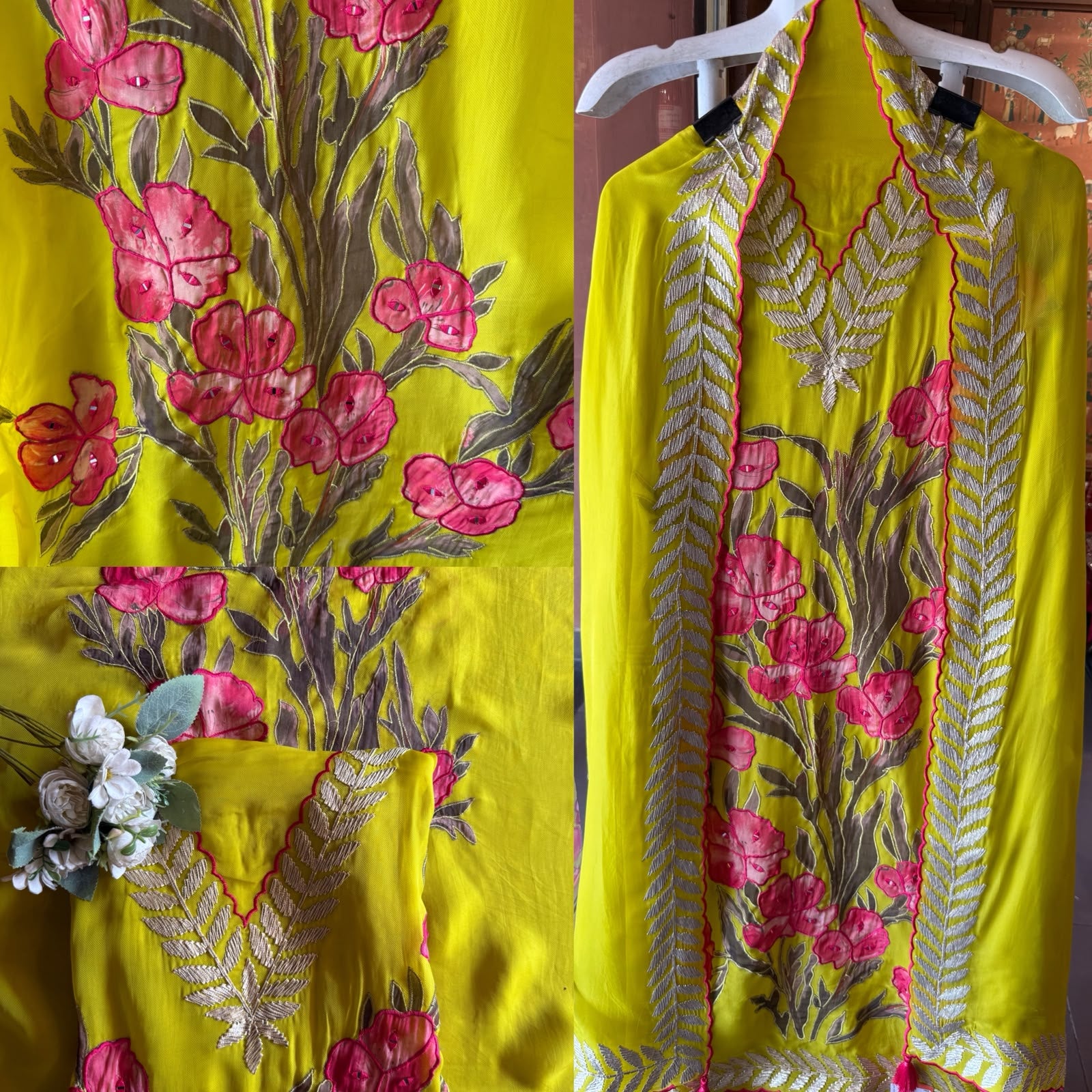 Floral Appliqué Designer Suit