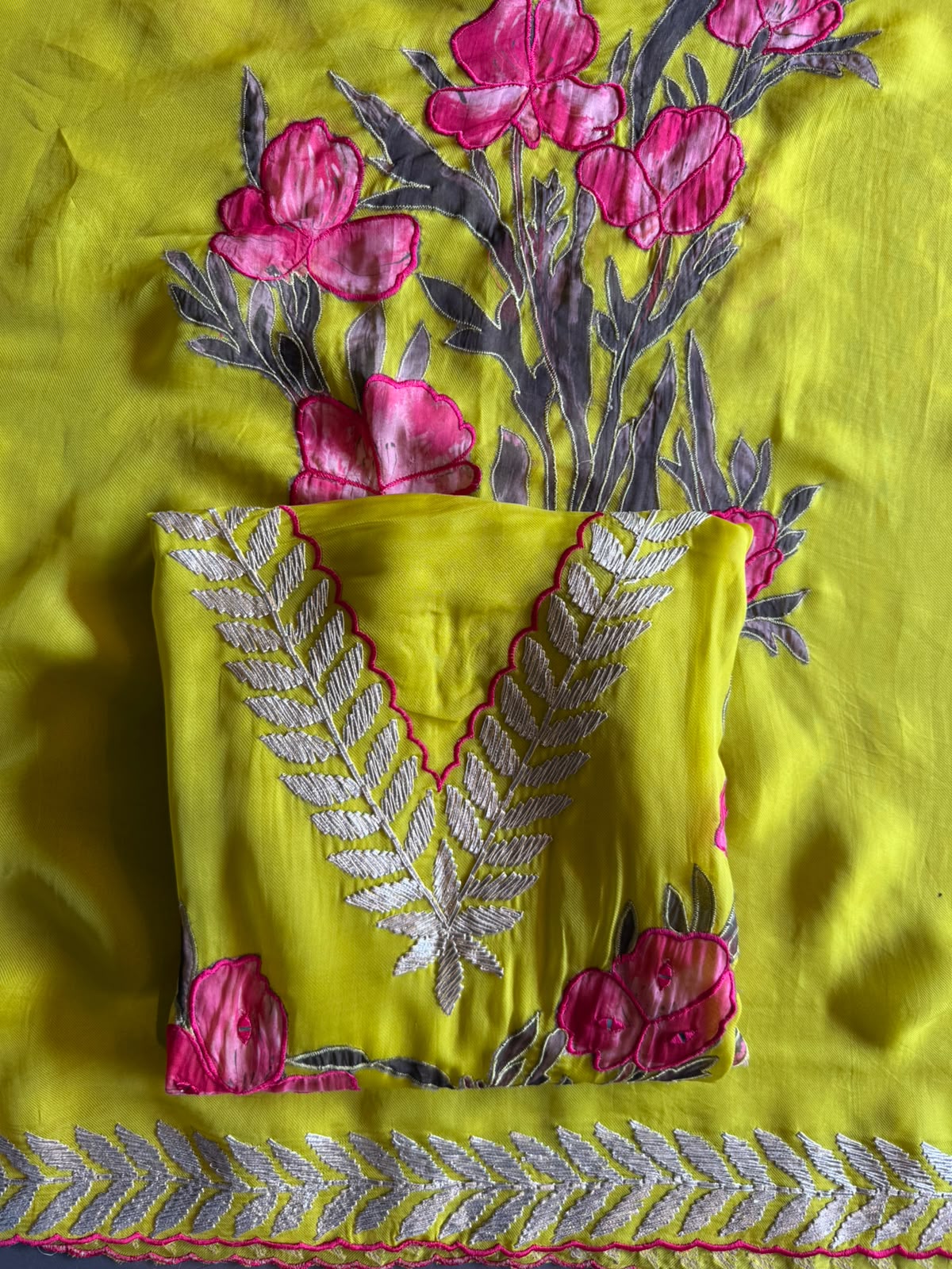 Floral Appliqué Designer Suit
