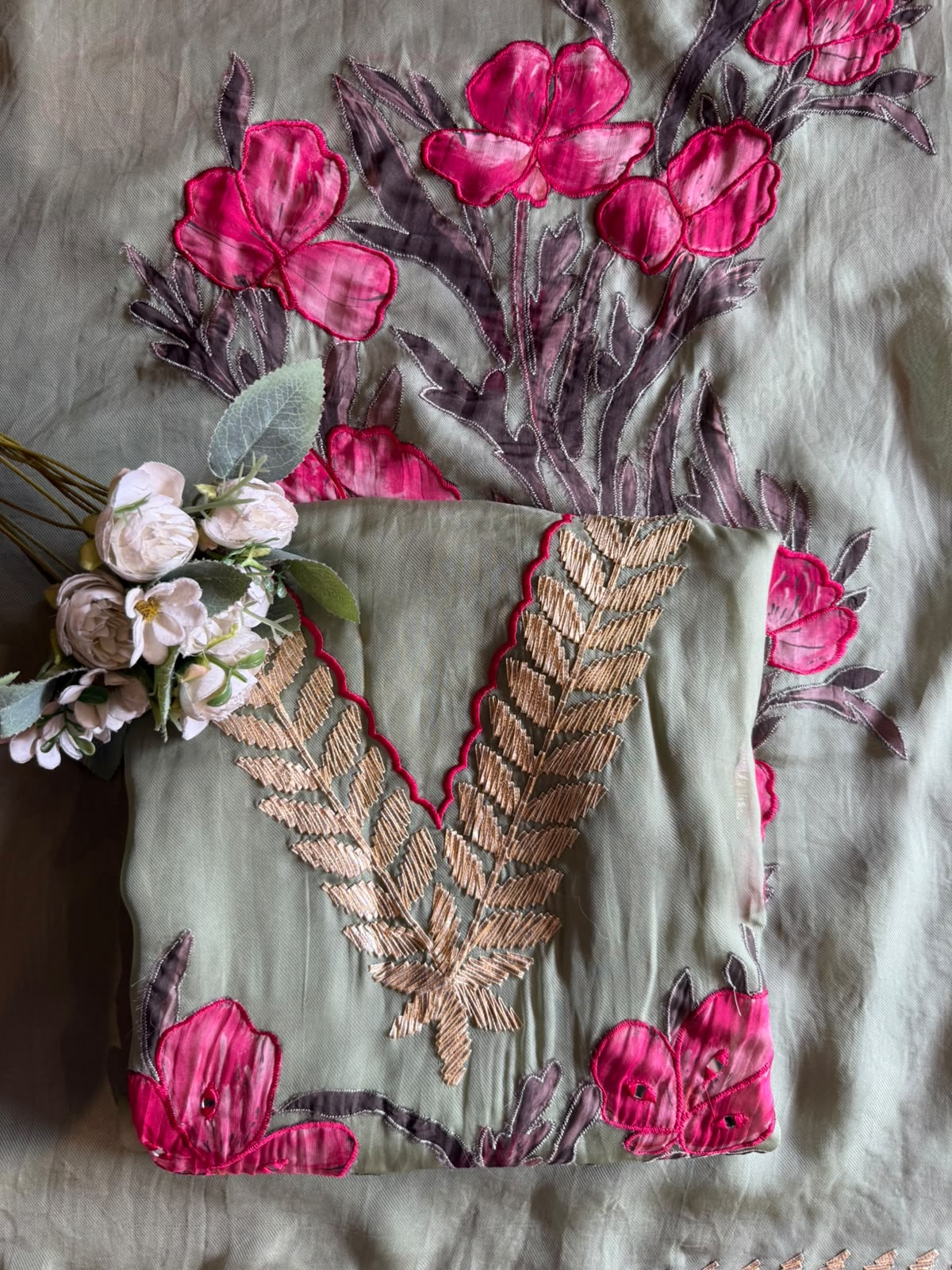 Floral Appliqué Designer Suit