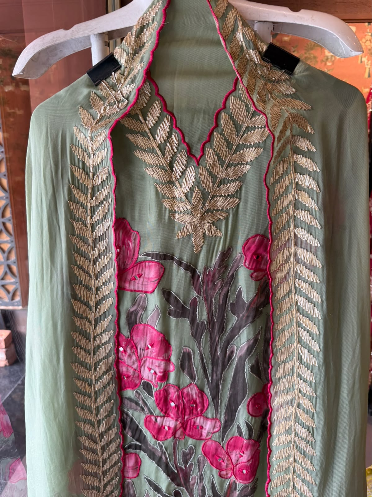 Floral Appliqué Designer Suit