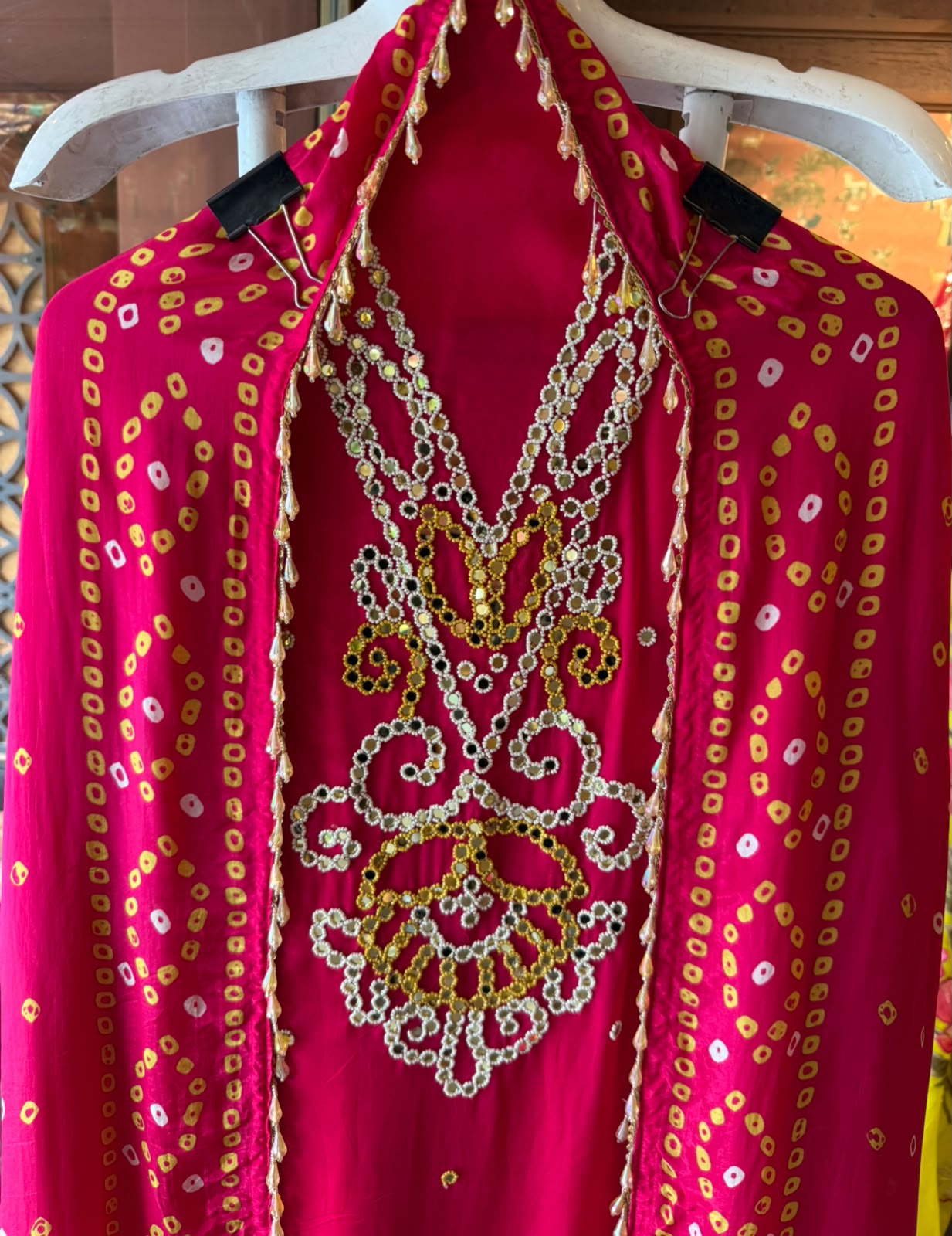 Bandhani  Suit Set On Pure organza Twill