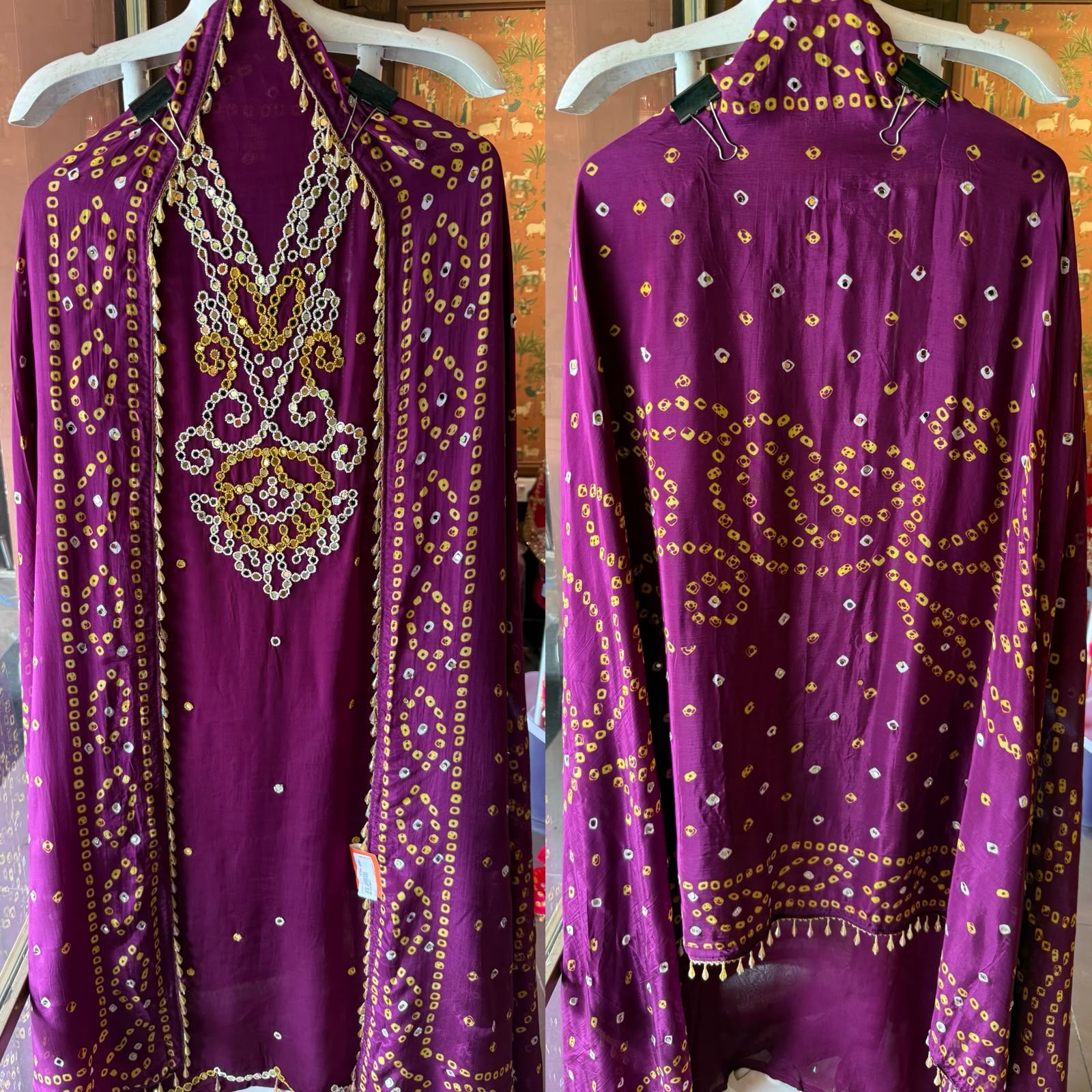Bandhani  Suit Set On Pure organza Twill