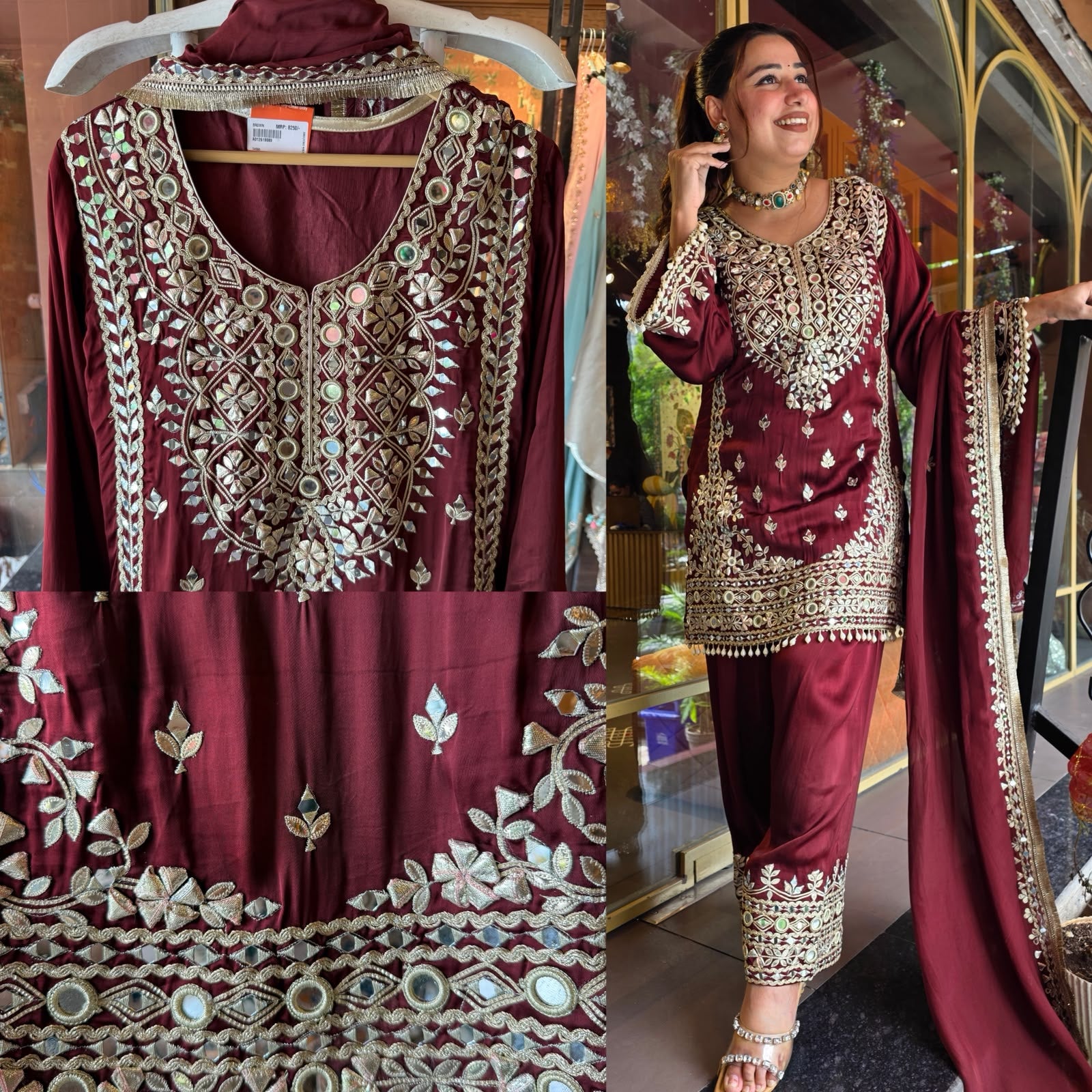 Heavy Mirror and gotta Work Pakistani Suit Set