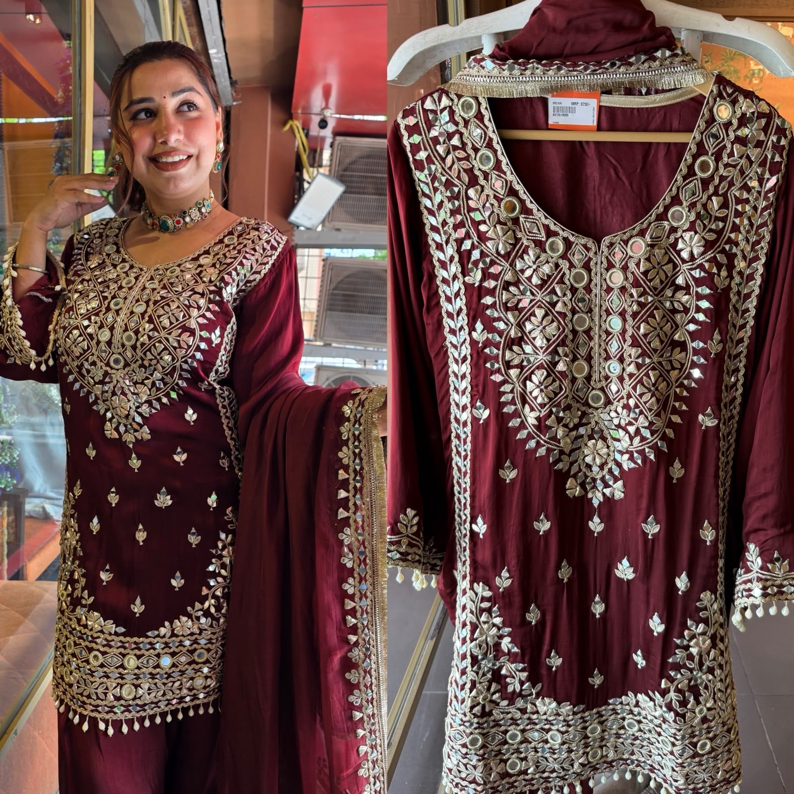 Heavy Mirror and gotta Work Pakistani Suit Set