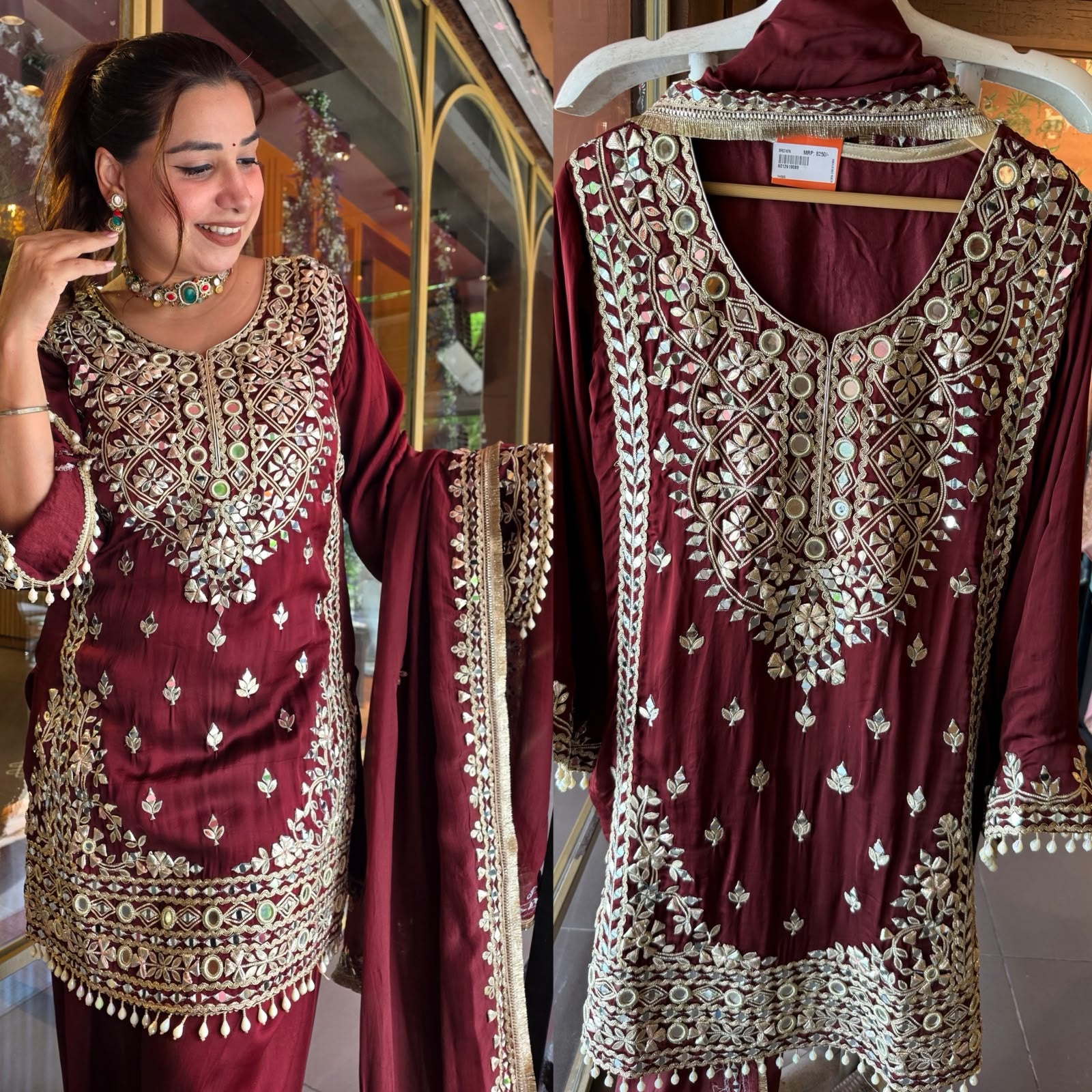Heavy Mirror and gotta Work Pakistani Suit Set