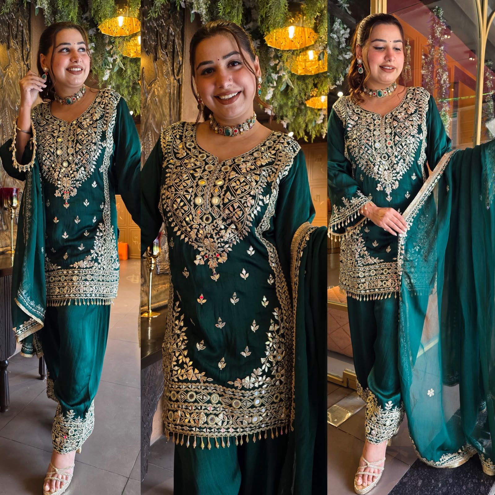Heavy Mirror and gotta Work Pakistani Suit Set