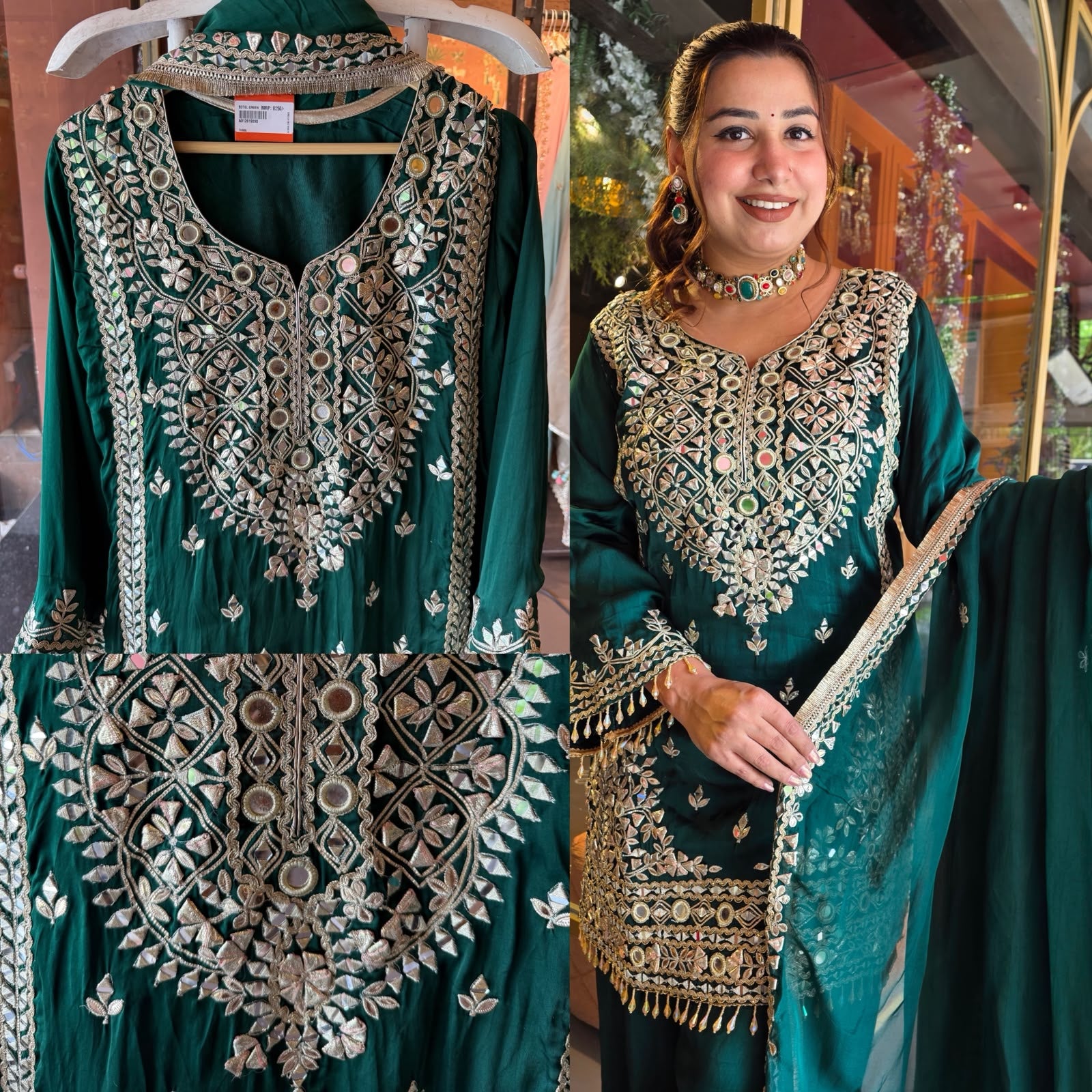 Heavy Mirror and gotta Work Pakistani Suit Set