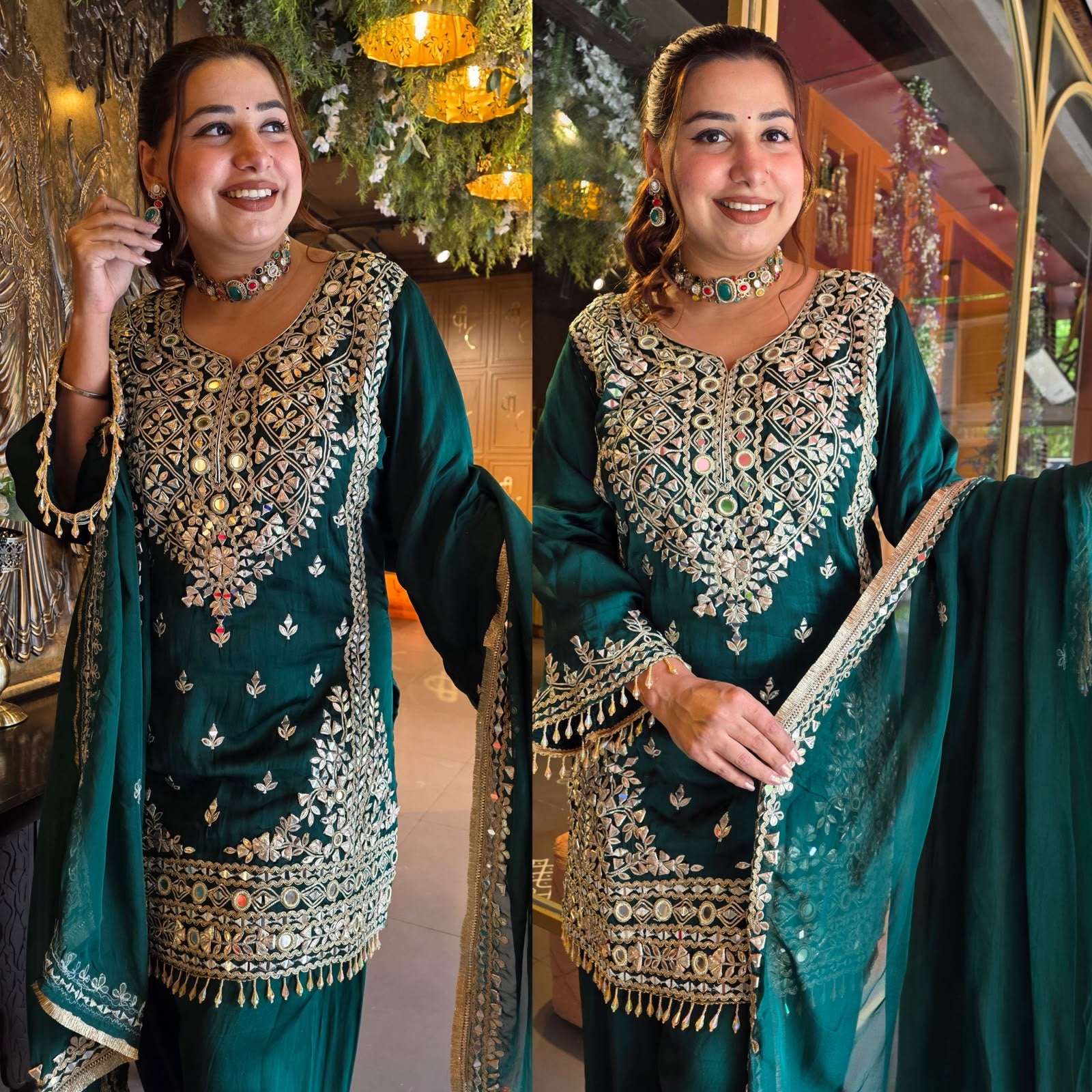 Heavy Mirror and gotta Work Pakistani Suit Set