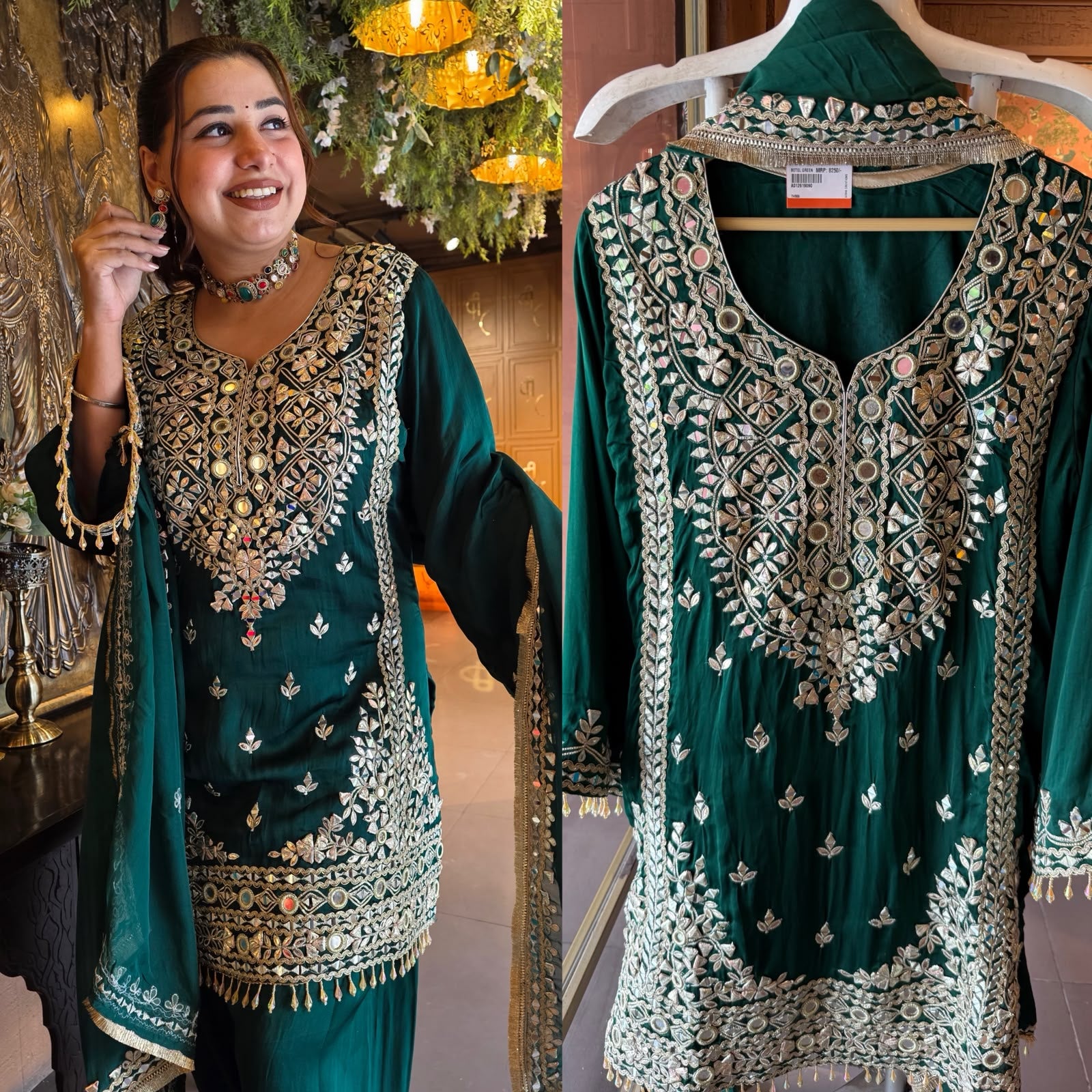 Heavy Mirror and gotta Work Pakistani Suit Set