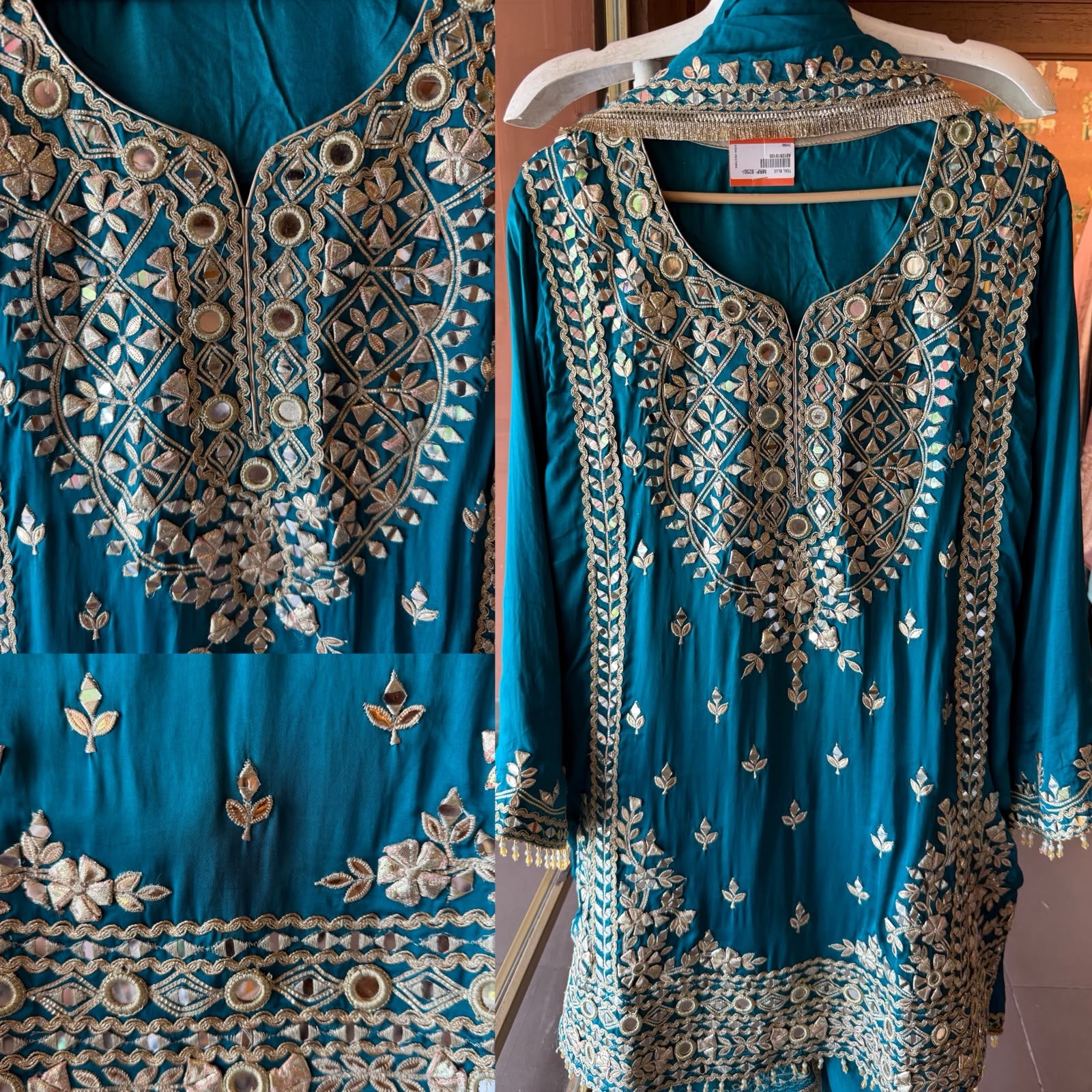 Heavy Mirror and gotta Work Pakistani Suit Set