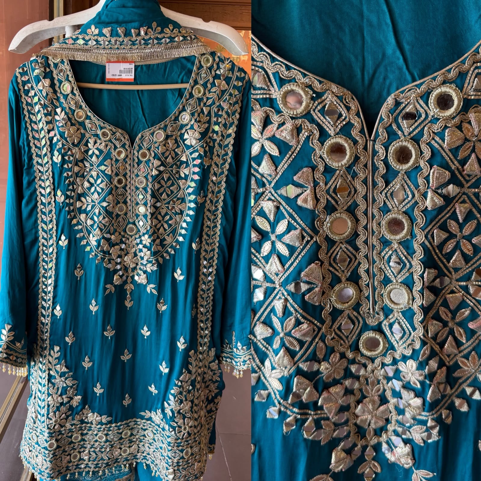 Heavy Mirror and gotta Work Pakistani Suit Set