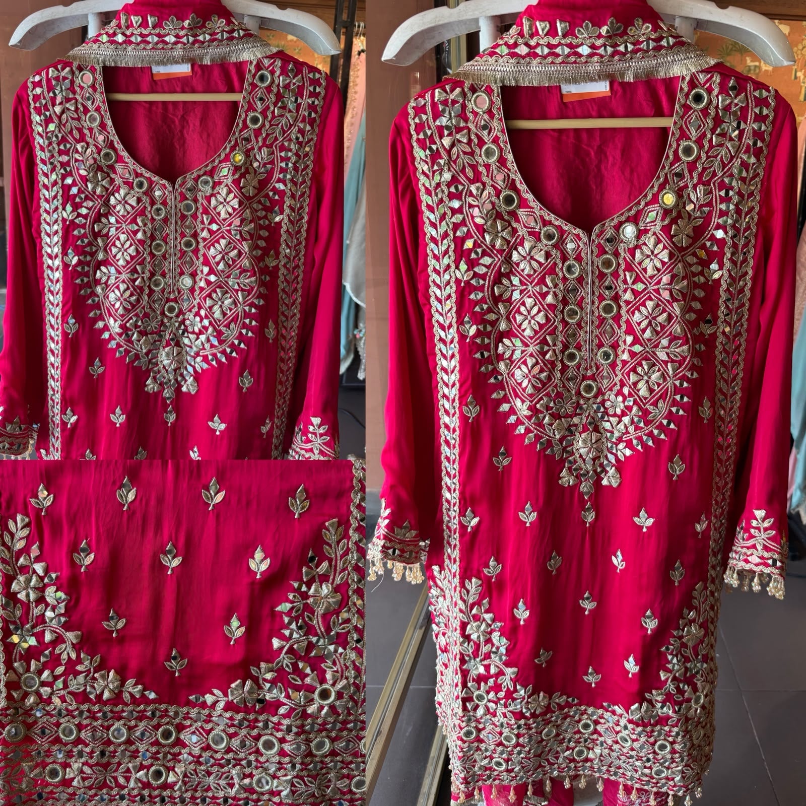 Heavy Mirror and gotta Work Pakistani Suit Set
