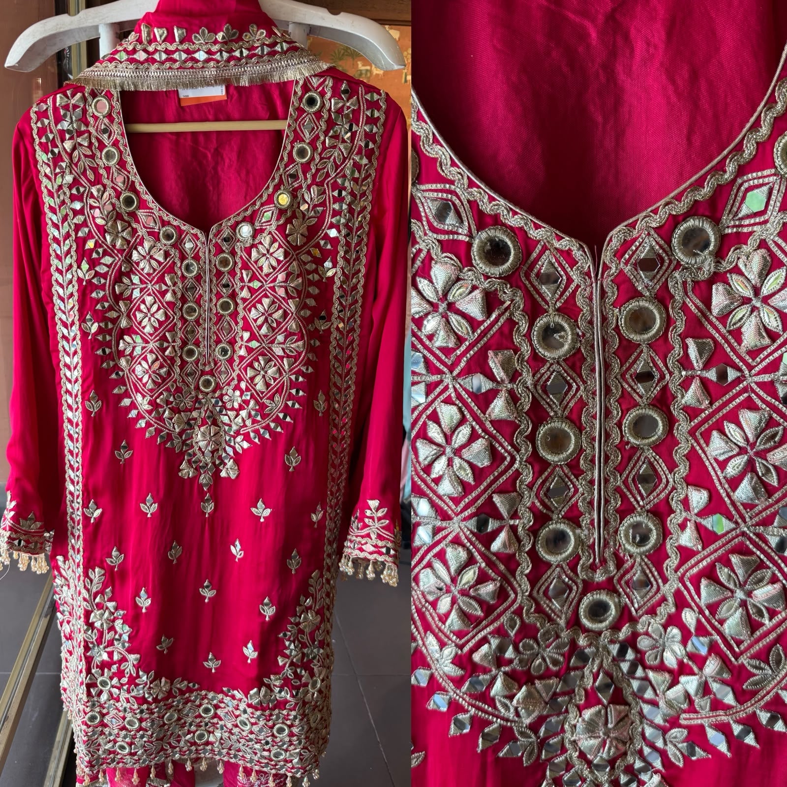 Heavy Mirror and gotta Work Pakistani Suit Set