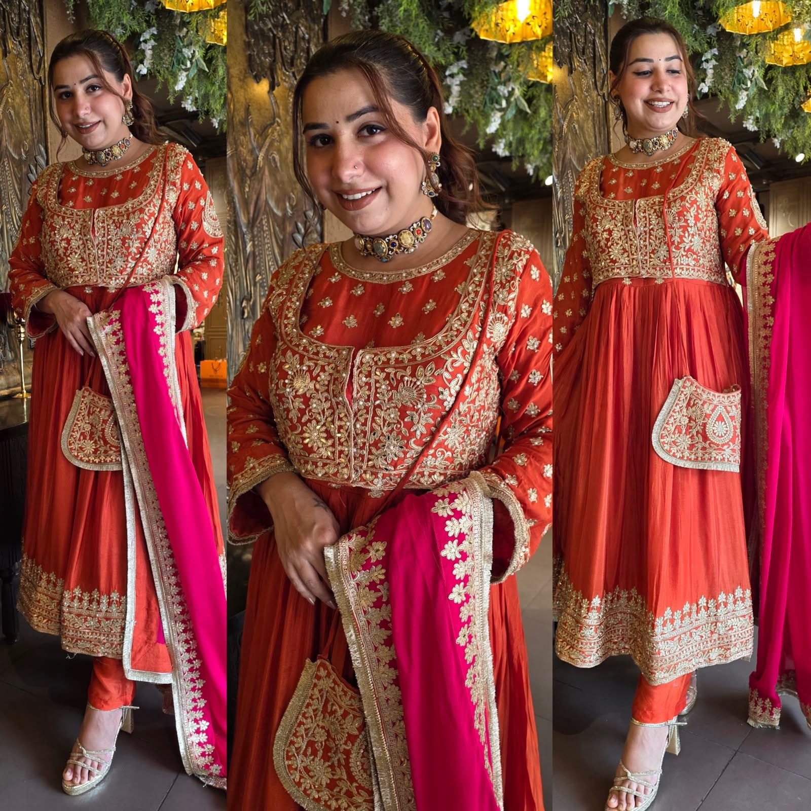 Embroidered  Anarkali Suit set