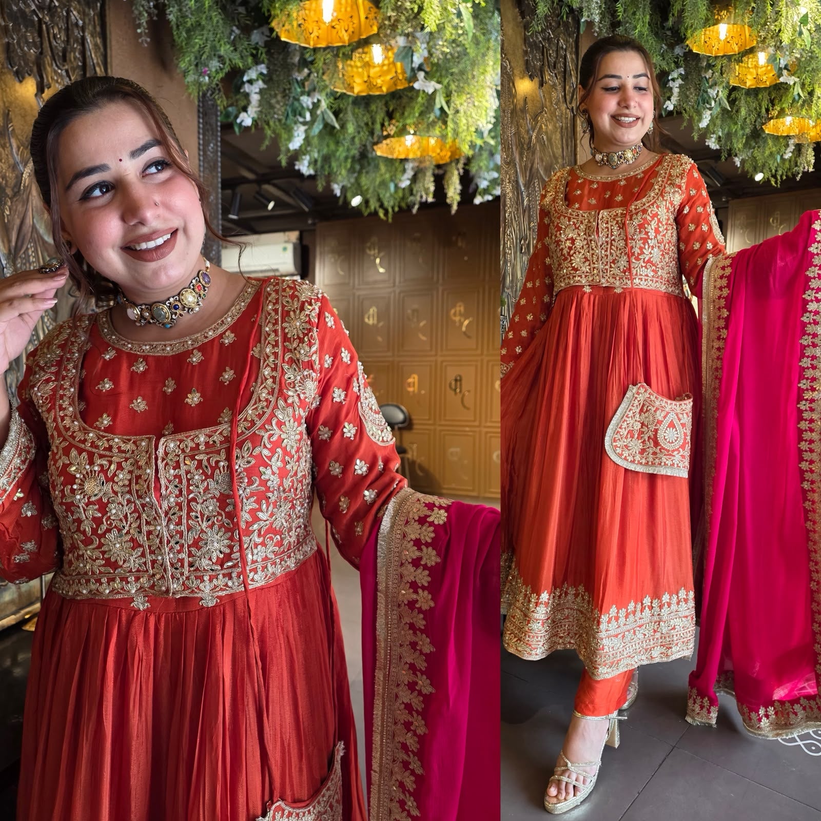Embroidered  Anarkali Suit set