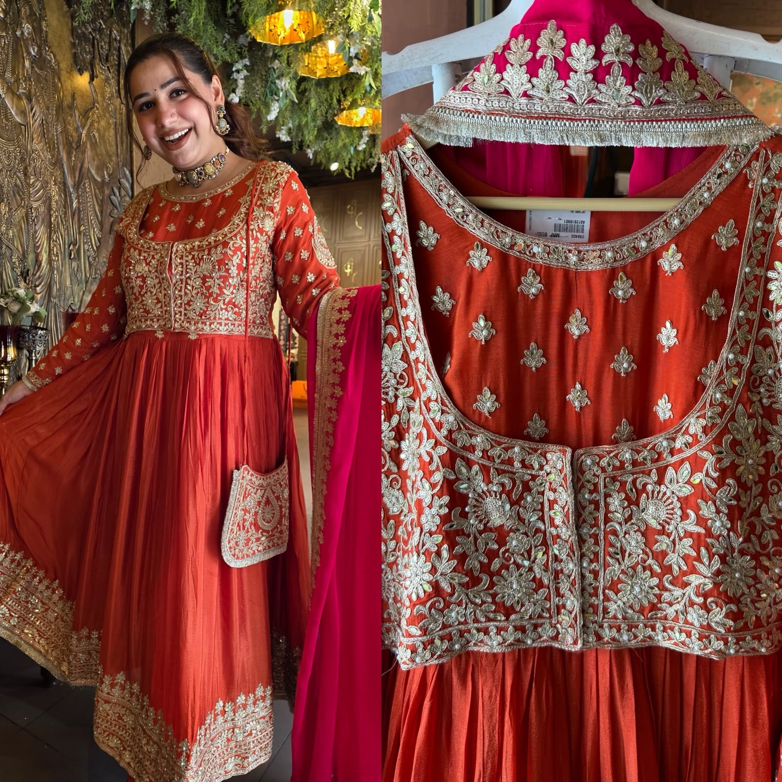 Embroidered  Anarkali Suit set