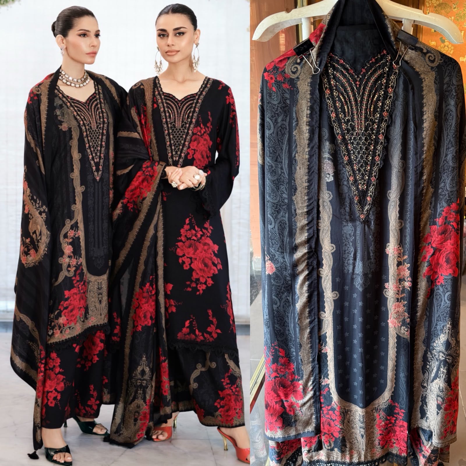 Viscose Muslin digitally printed unstitched suit