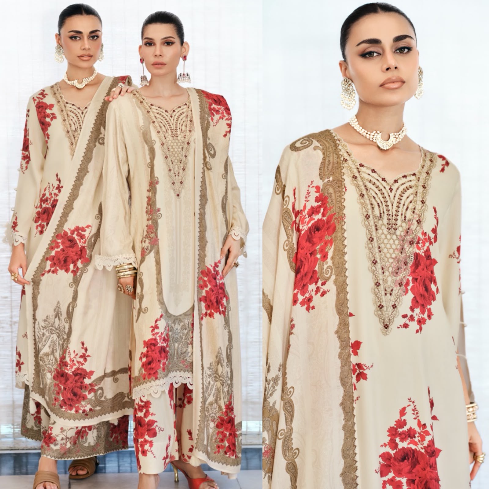 Viscose Muslin digitally printed unstitched suit