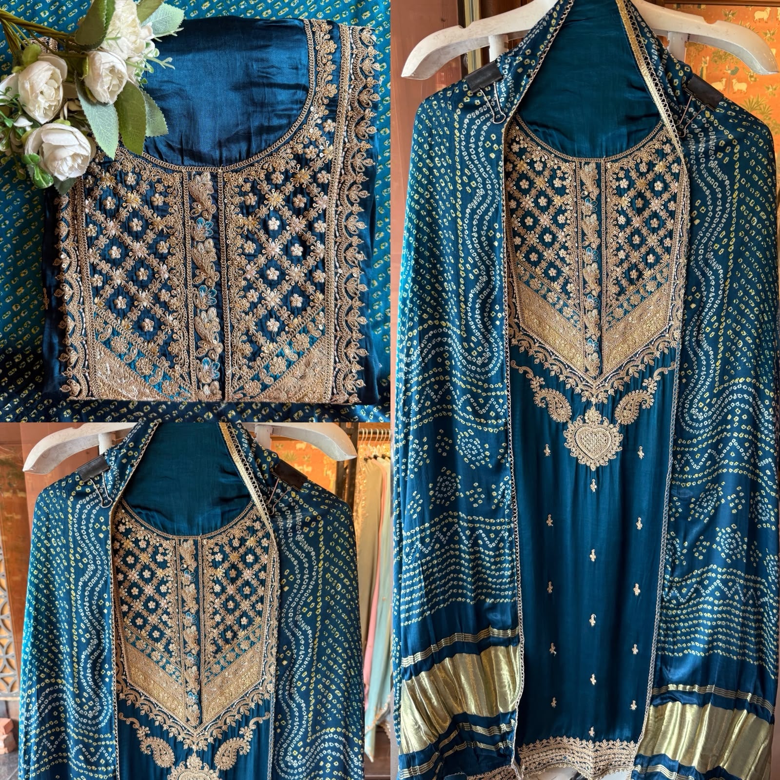 Bandej GAJJI silk Embroidered Suit Set
