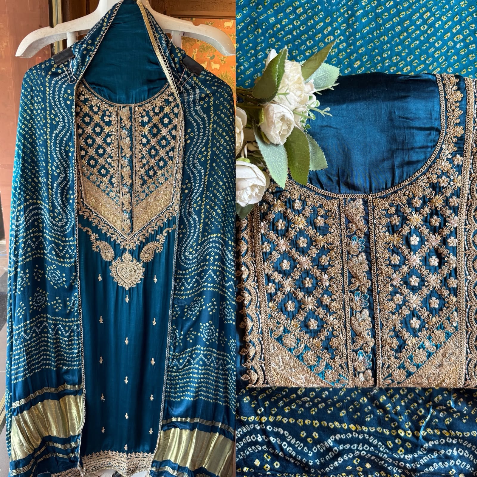 Bandej GAJJI silk Embroidered Suit Set