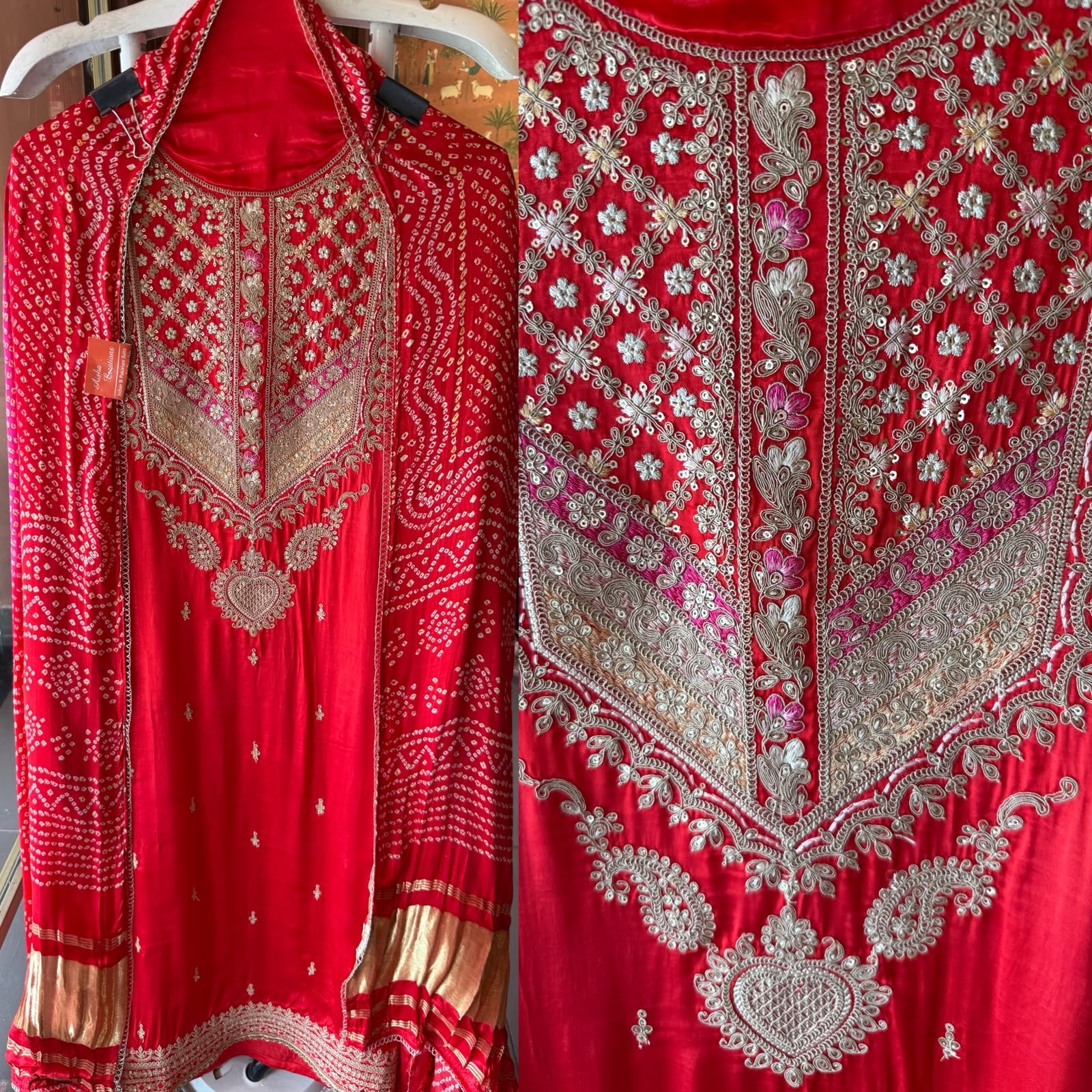 Bandej GAJJI silk Embroidered Suit Set