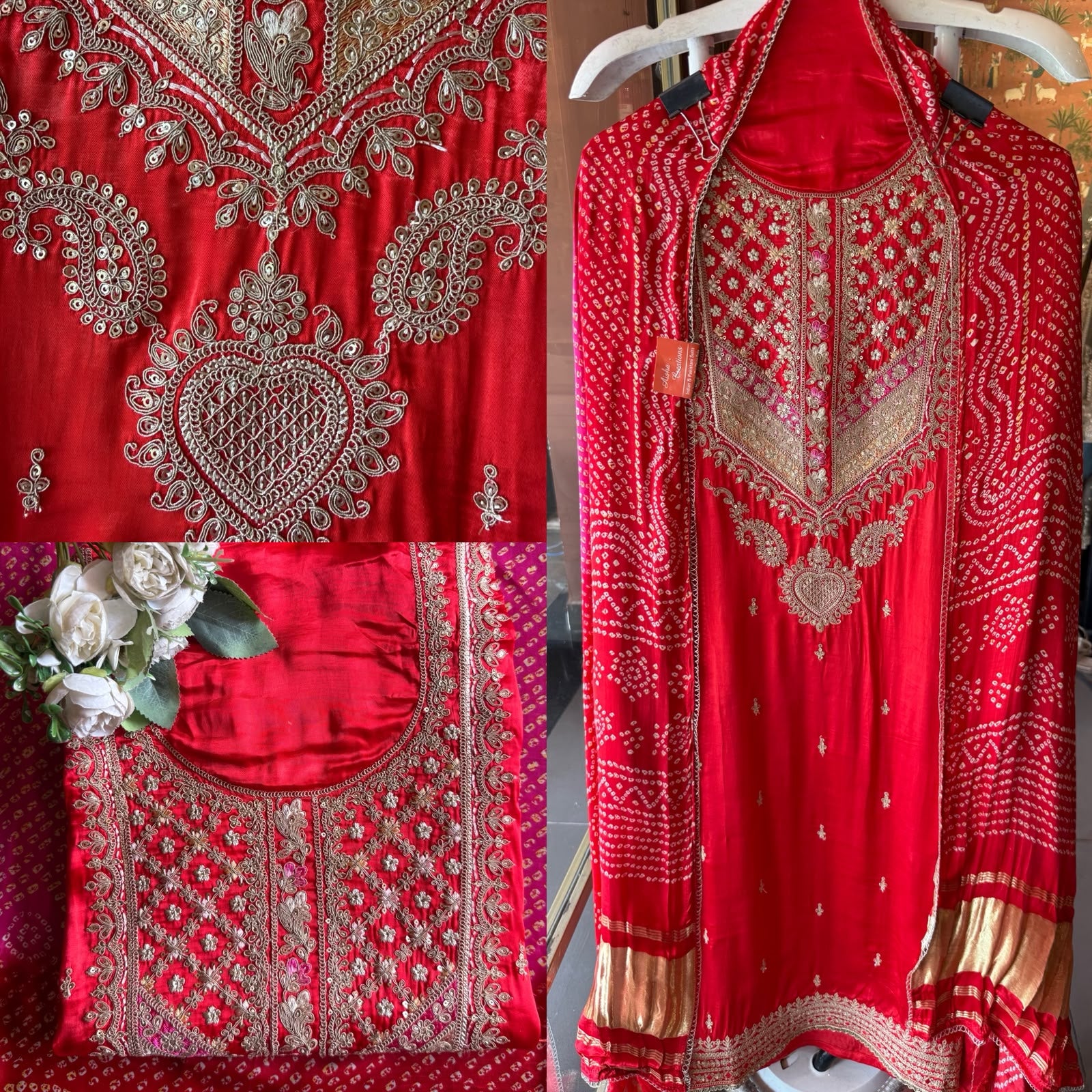Bandej GAJJI silk Embroidered Suit Set