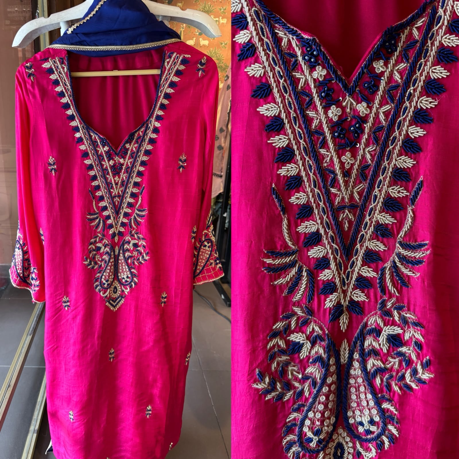 Beautiful striking  contrast suit set