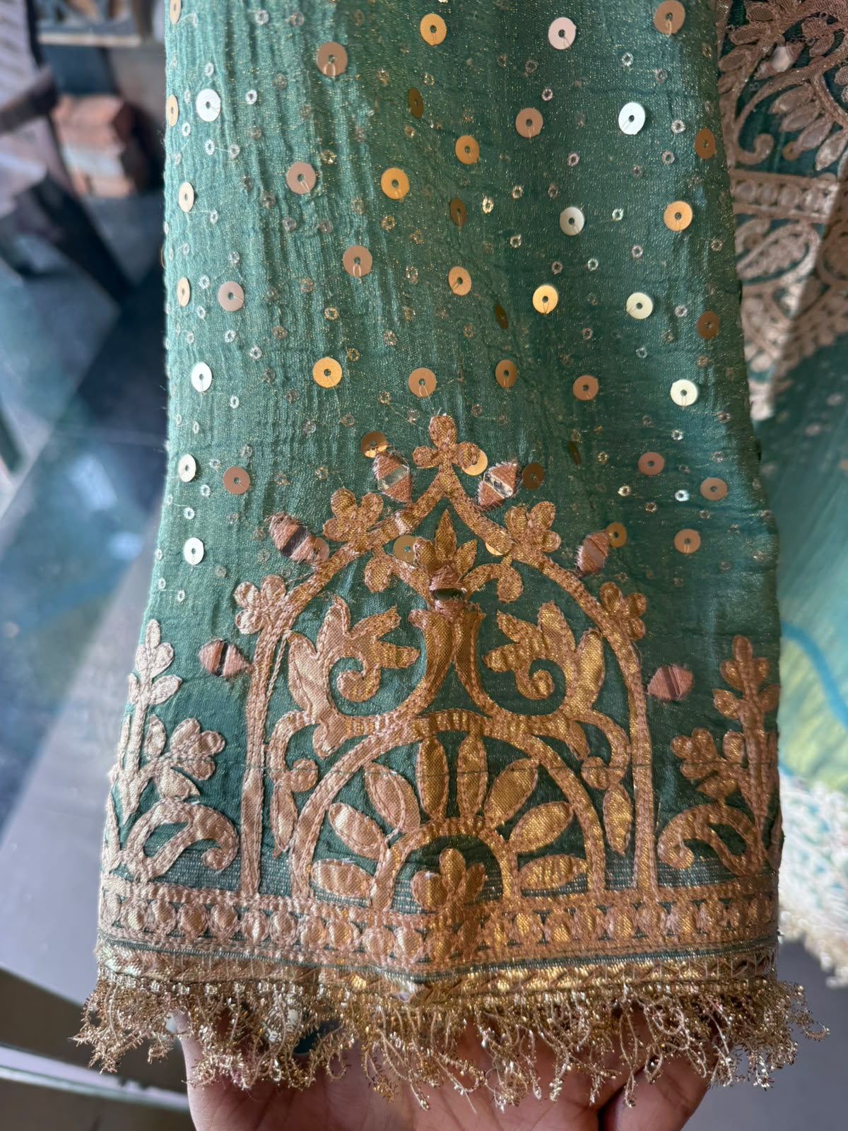 Designer Embroidered Kurta Set With farshi salwar