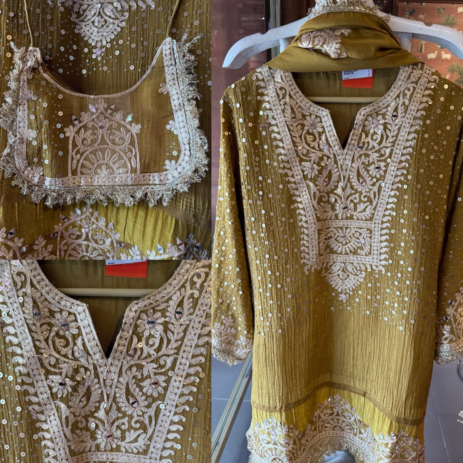 Designer Embroidered Kurta Set With farshi salwar