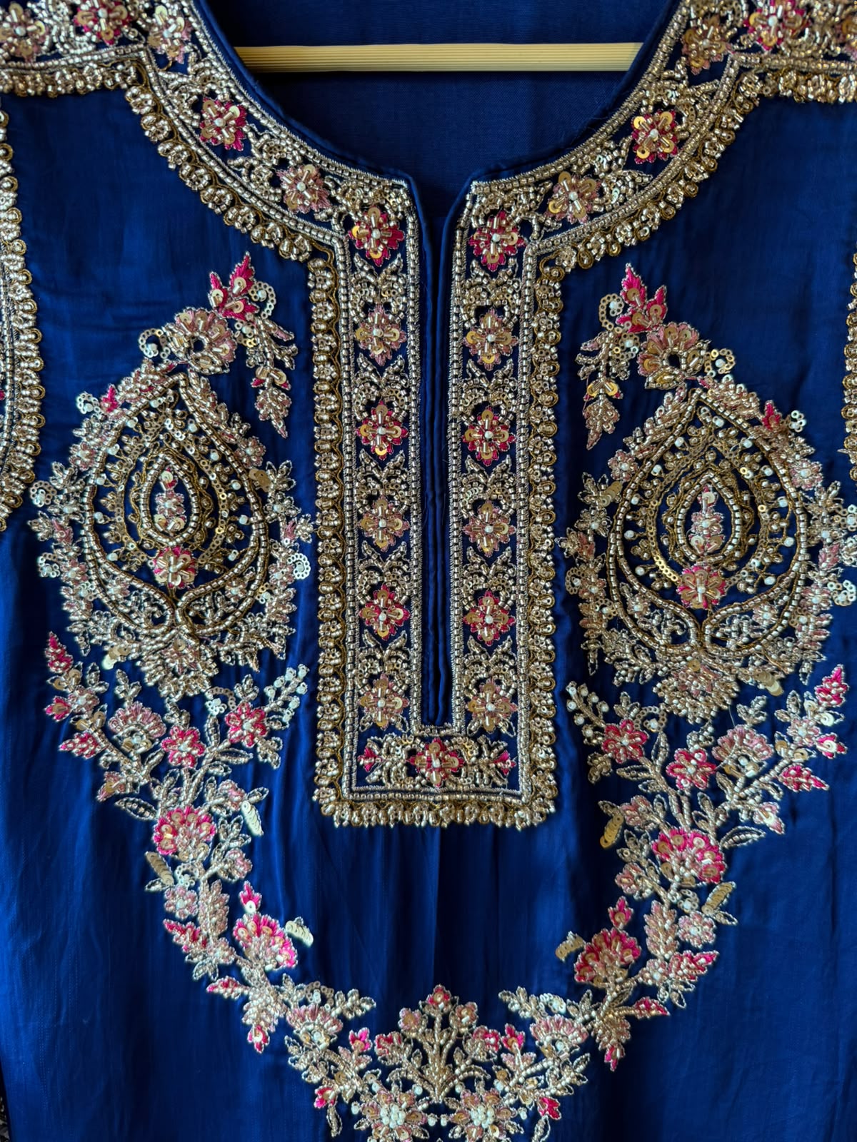 Designer Hand embellished Satin silk Suit Set