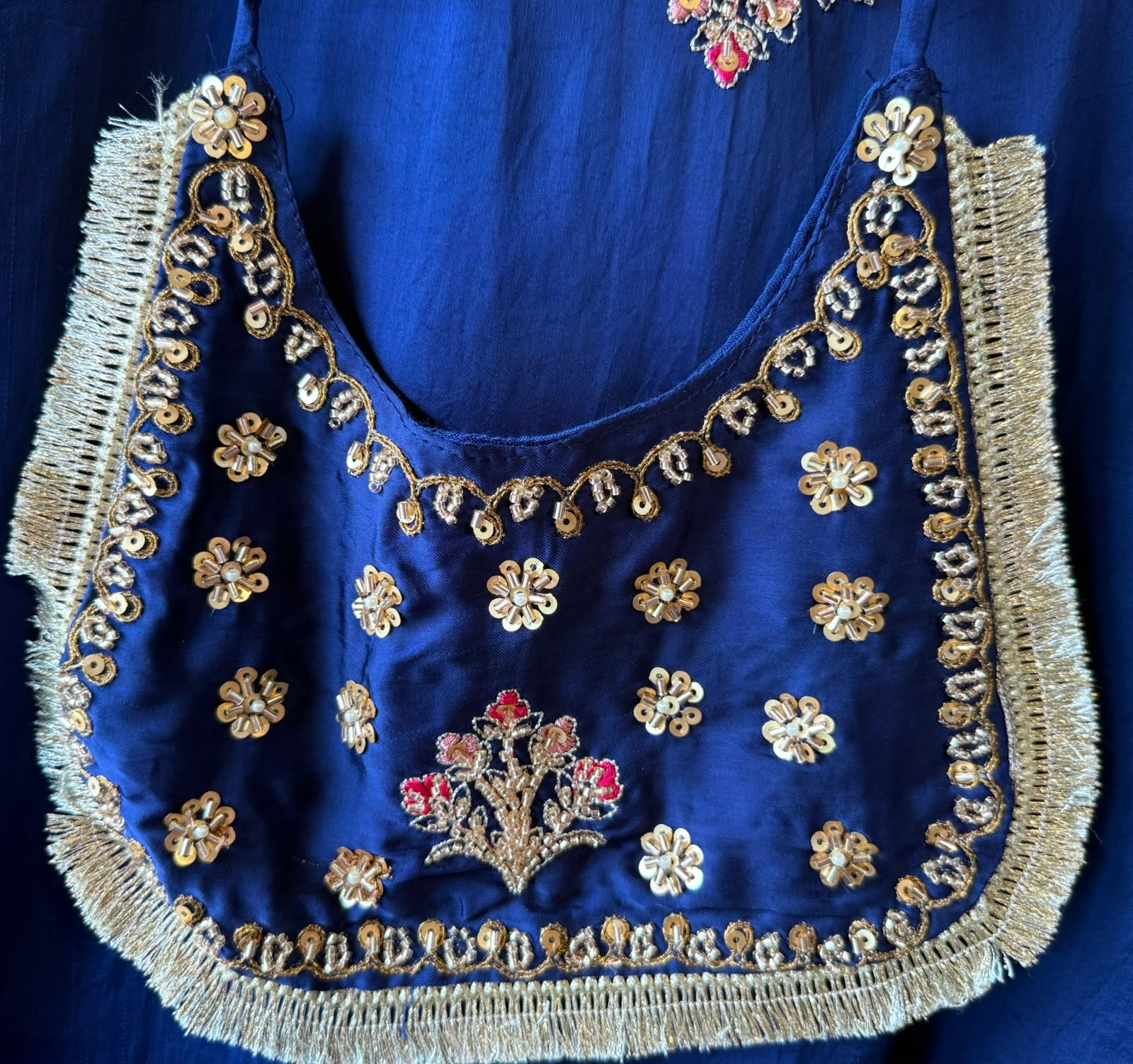 Designer Hand embellished Satin silk Suit Set