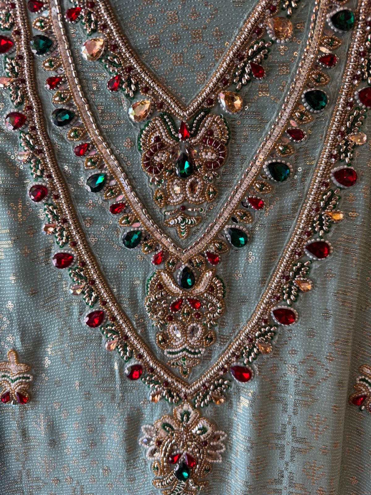 Beautiful Suit piece on Georgette with sequence embellished