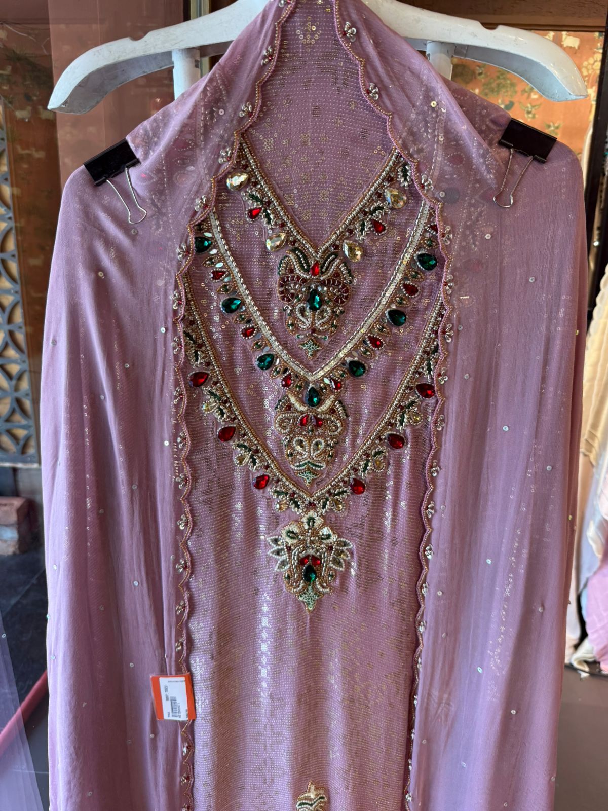 Beautiful Suit piece on Georgette with sequence embellished