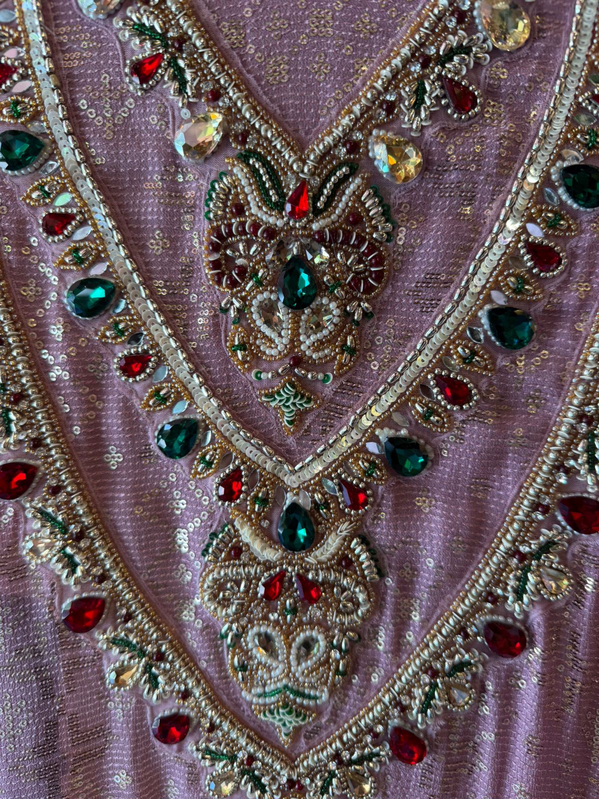 Beautiful Suit piece on Georgette with sequence embellished