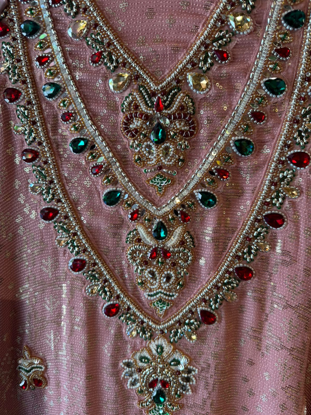 Beautiful Suit piece on Georgette with sequence embellished