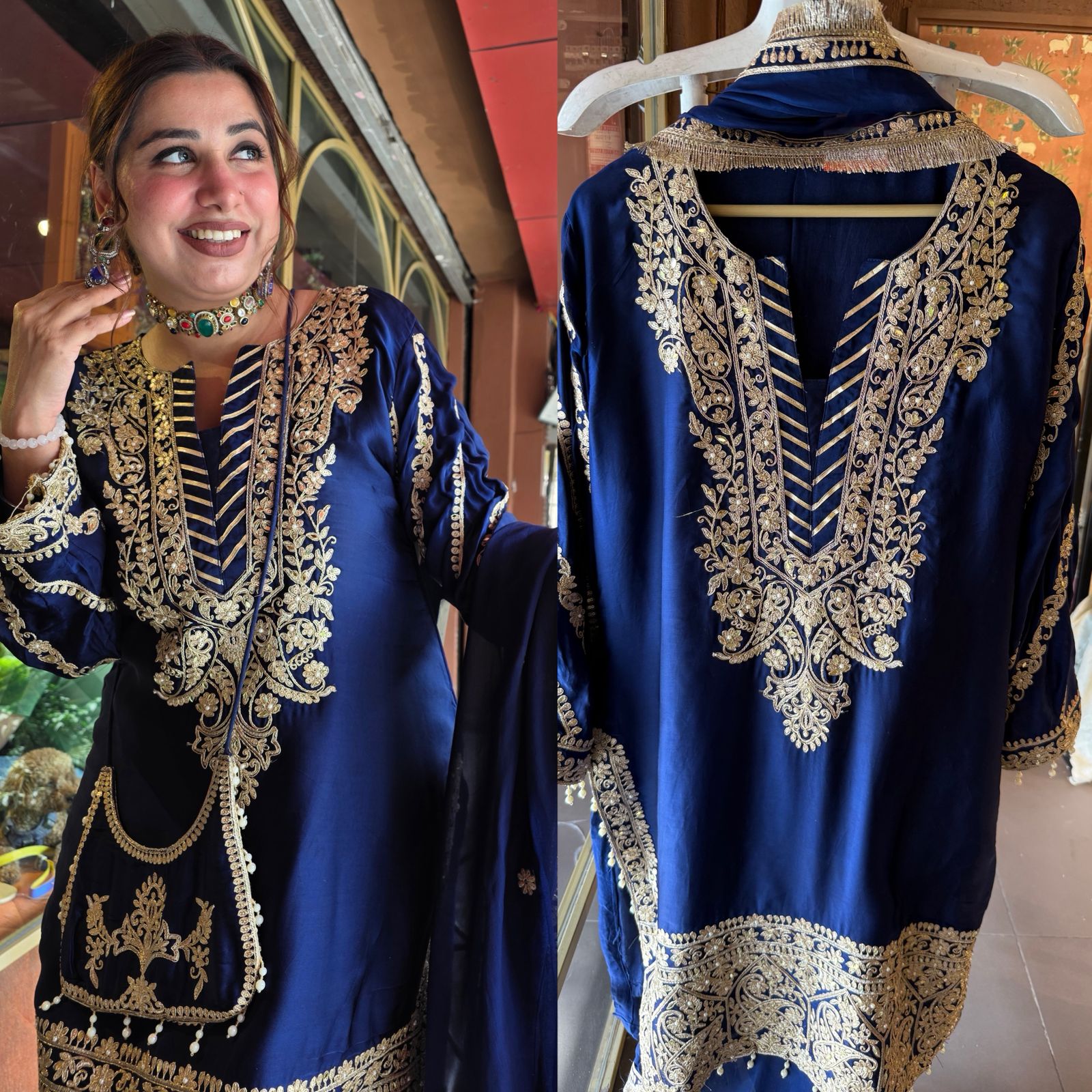 Farshi Salwar Suit Set pure ORGANZA SATIN