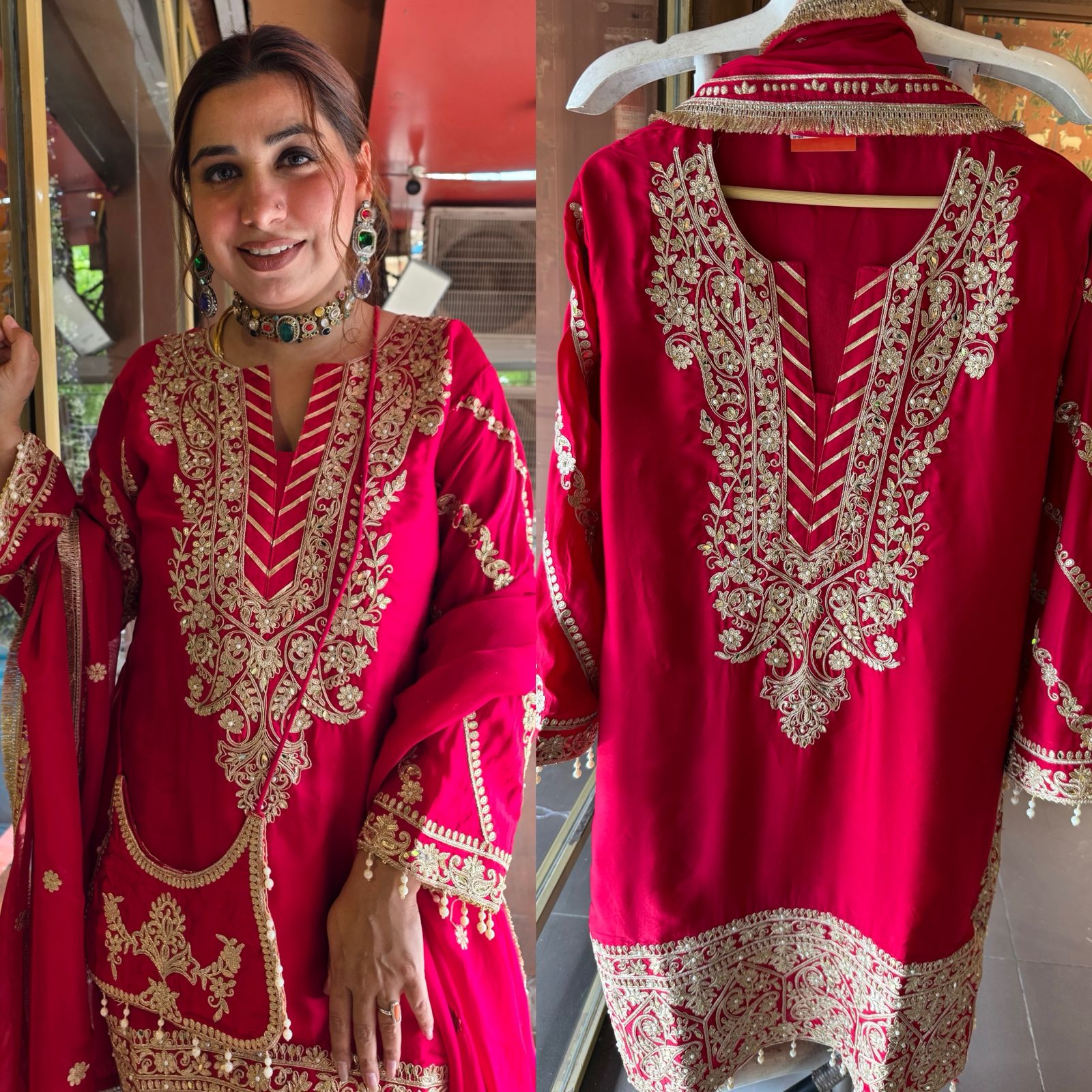 Farshi Salwar Suit Set pure ORGANZA SATIN