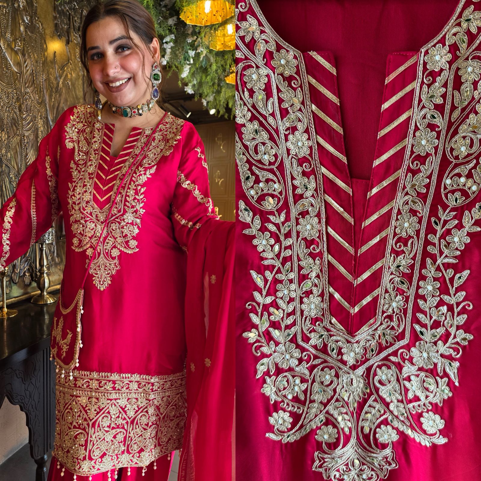 Farshi Salwar Suit Set pure ORGANZA SATIN