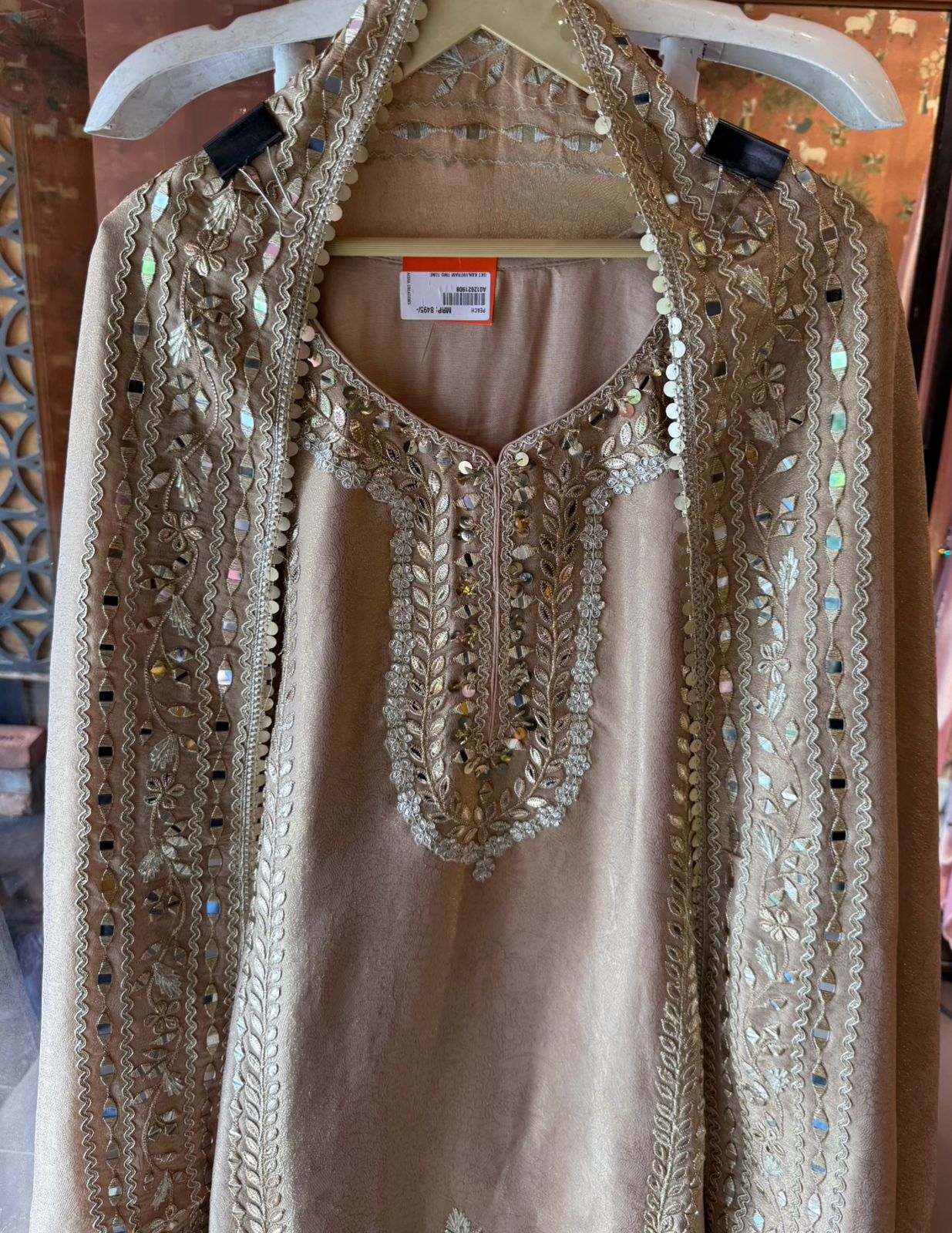 Champagne Gold Stitched Pakistani Suit set