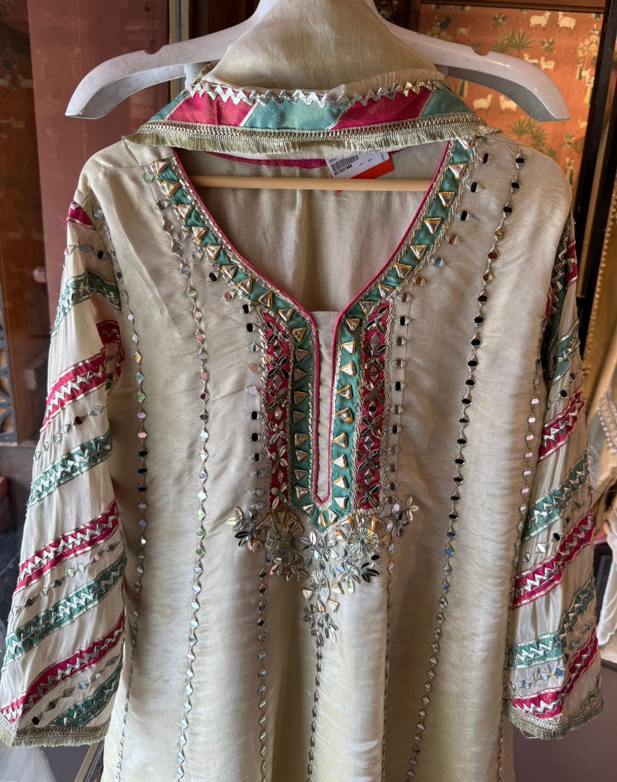 Ivory Multicolor Festive Anarkali Set
