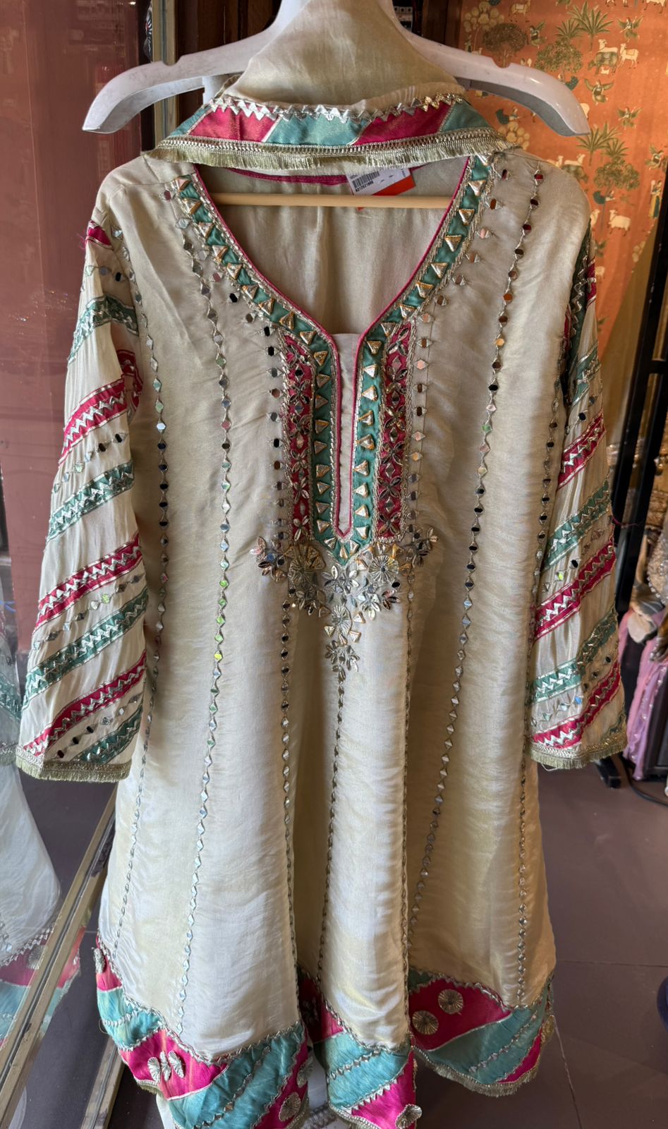 Ivory Multicolor Festive Anarkali Set