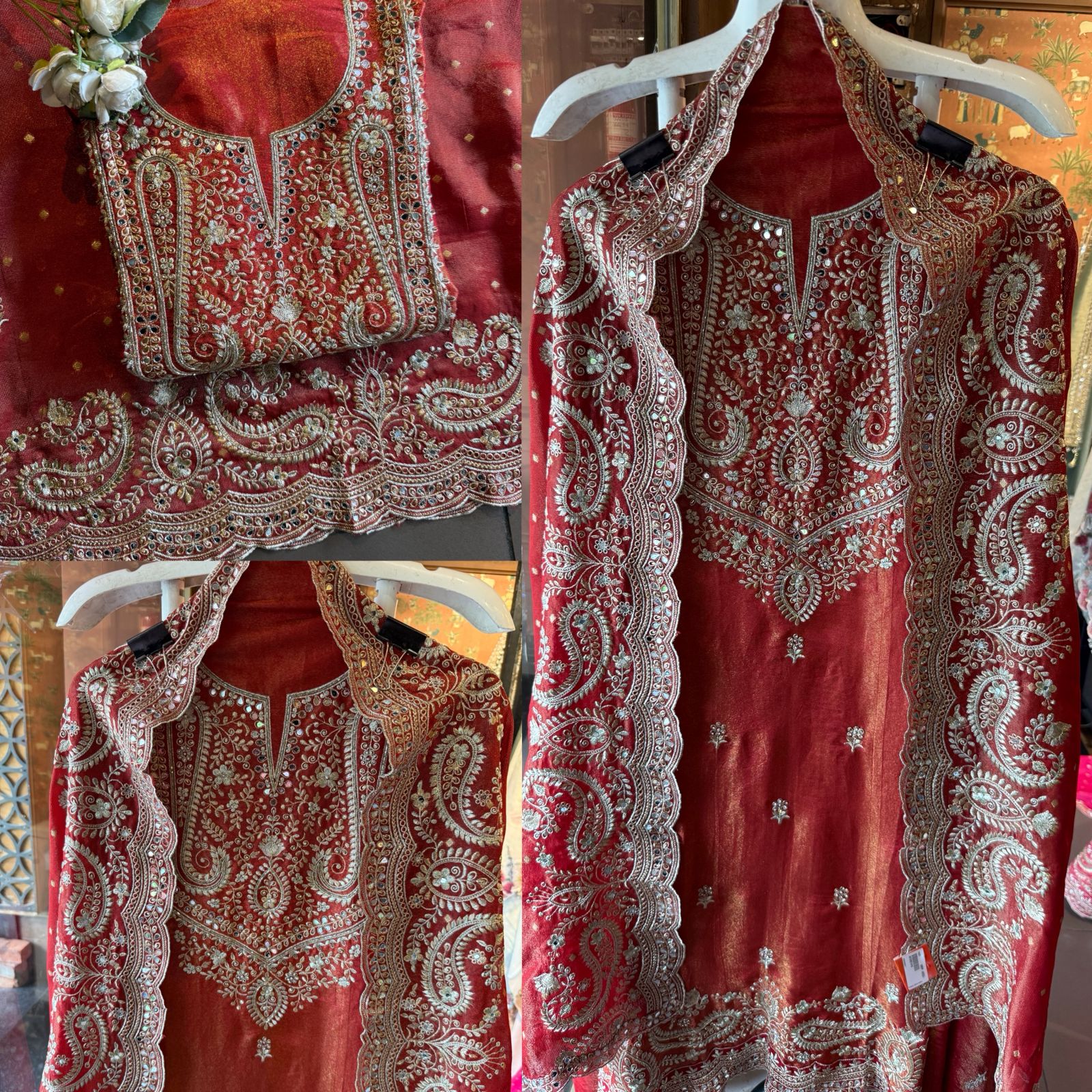 Luxury wedding unstitched Suit Set on tissue
