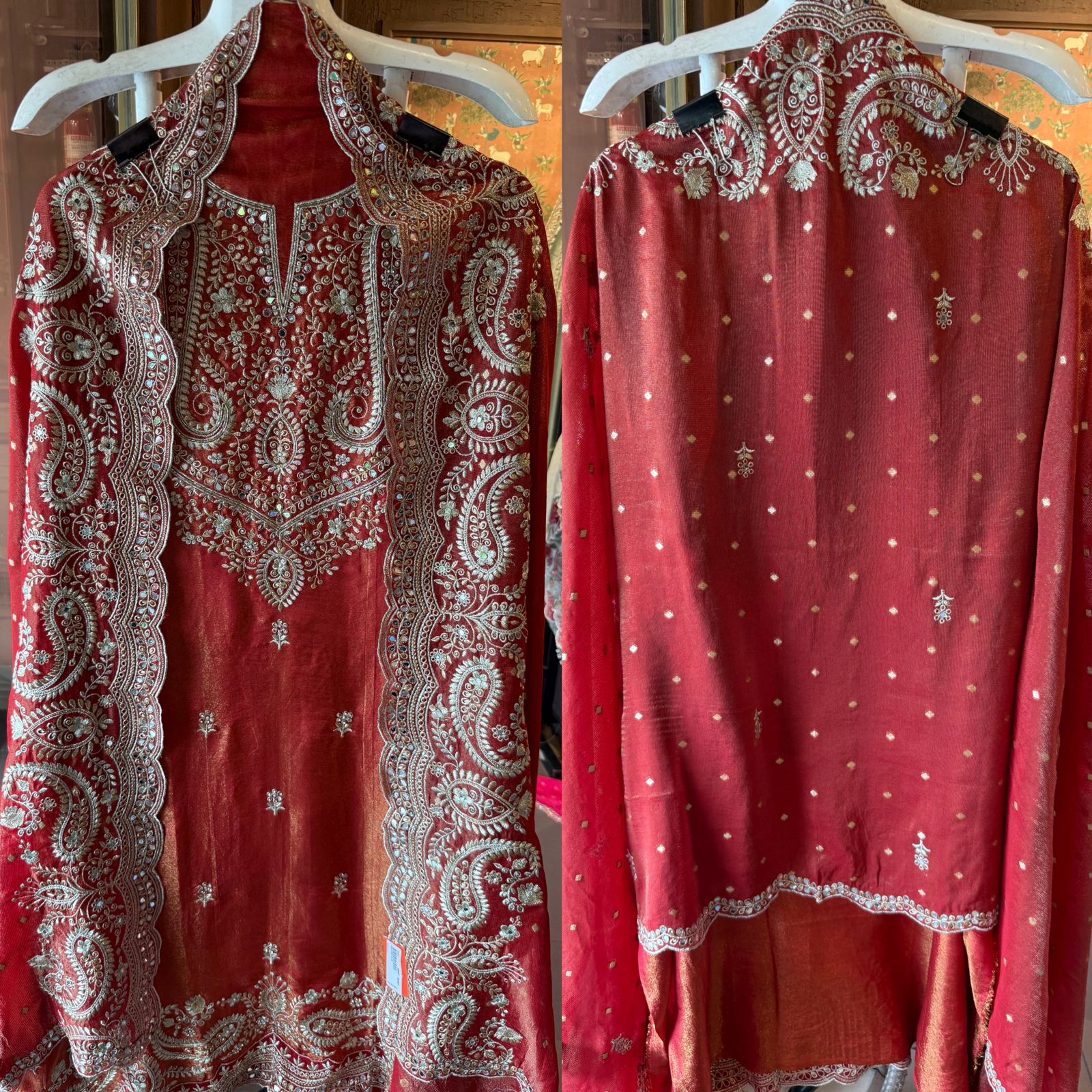 Luxury wedding unstitched Suit Set on tissue