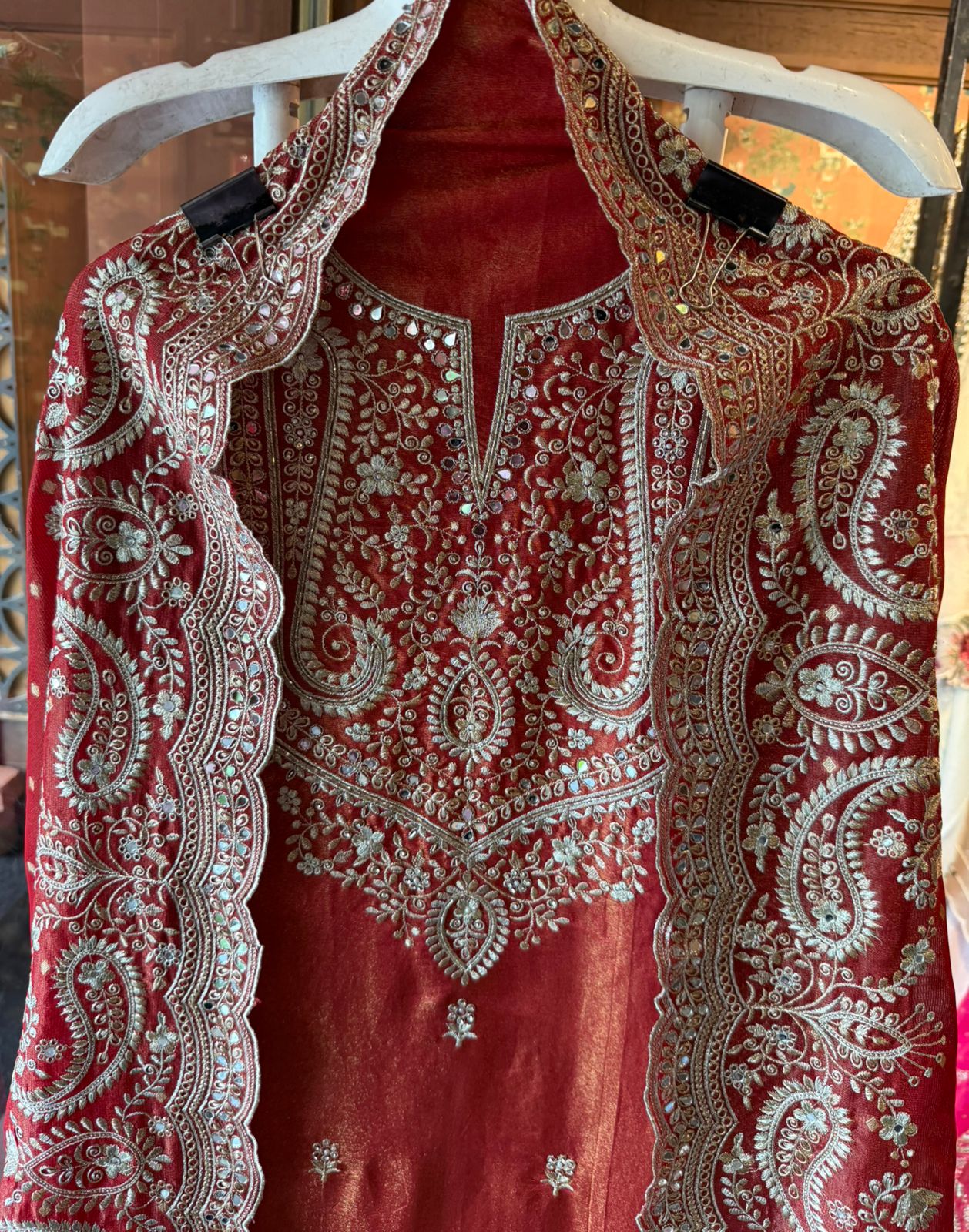 Luxury wedding unstitched Suit Set on tissue