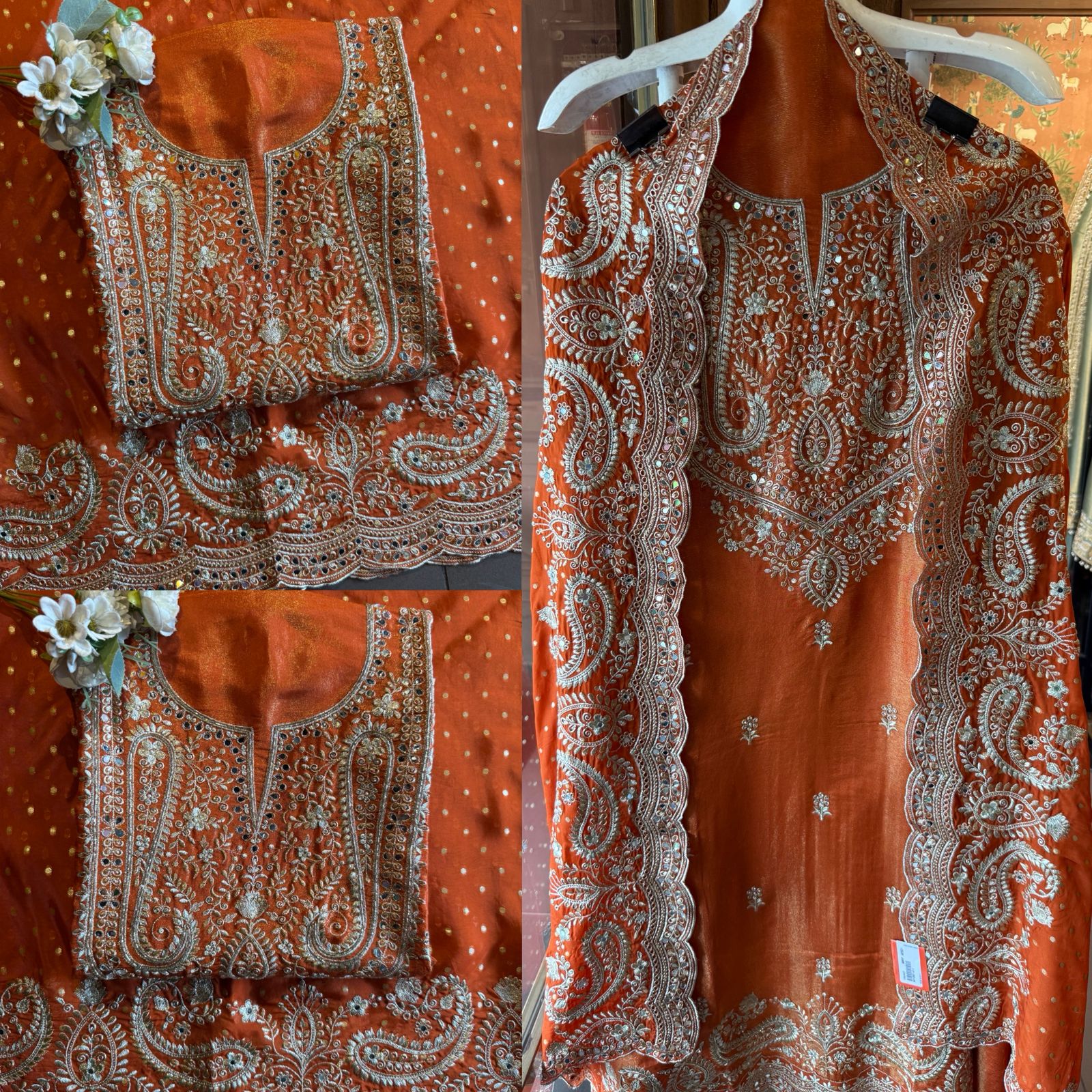 Luxury wedding unstitched Suit Set on tissue