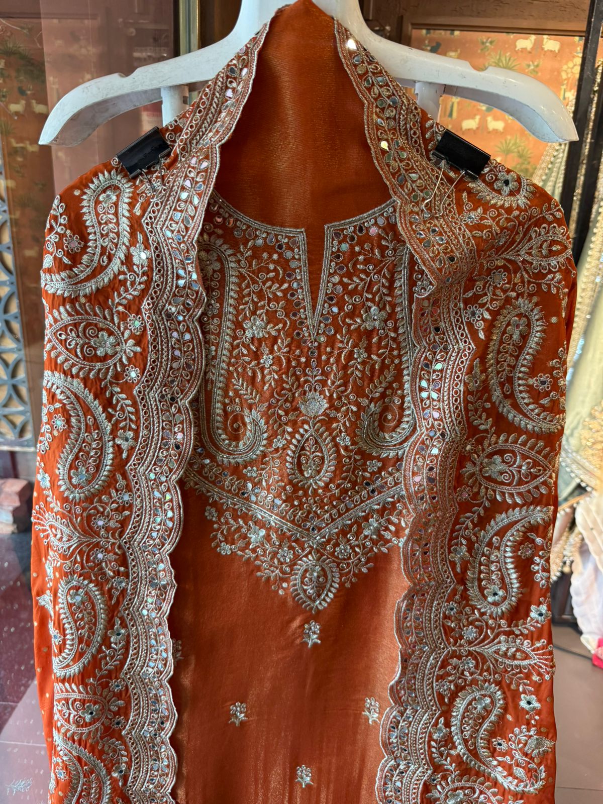Luxury wedding unstitched Suit Set on tissue