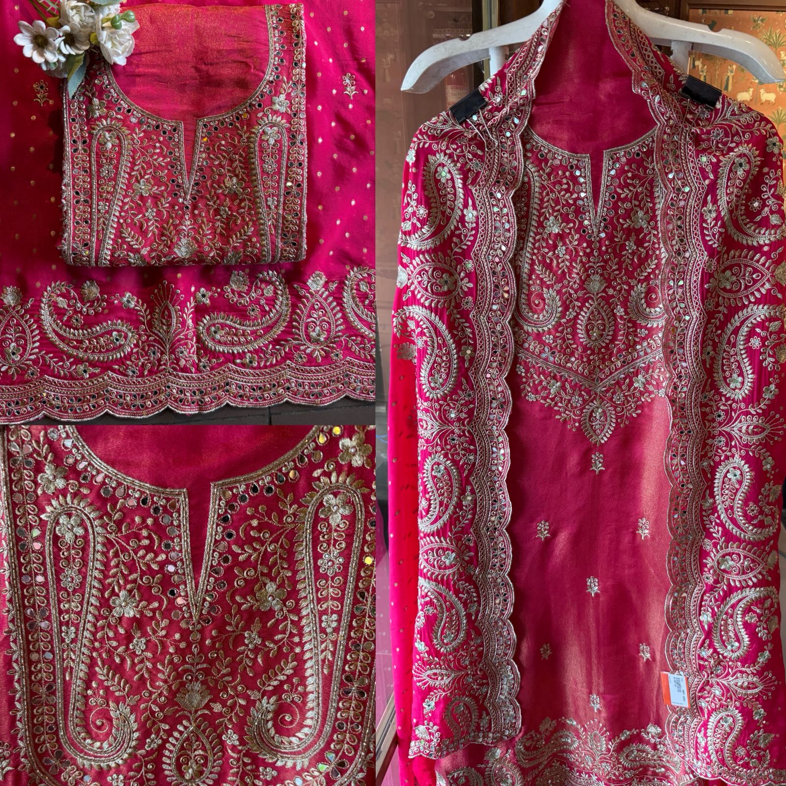 Luxury wedding unstitched Suit Set on tissue