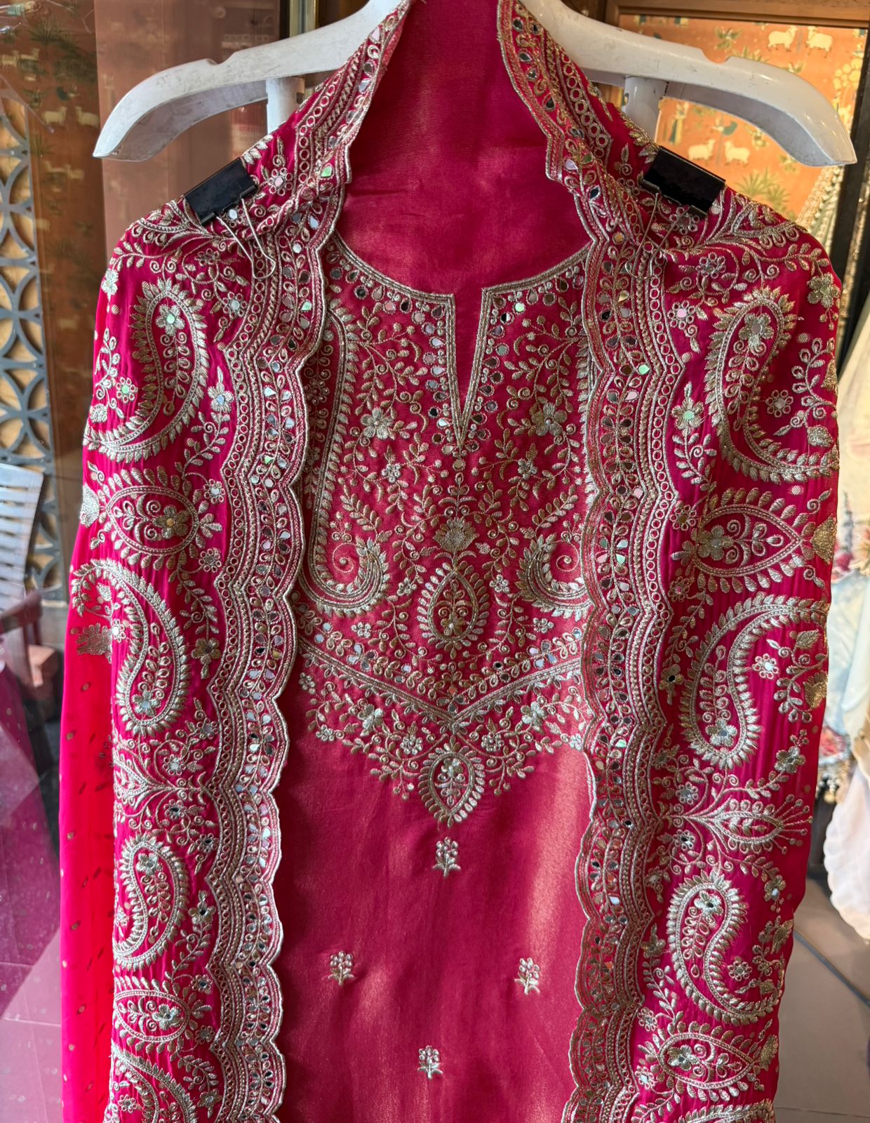 Luxury wedding unstitched Suit Set on tissue